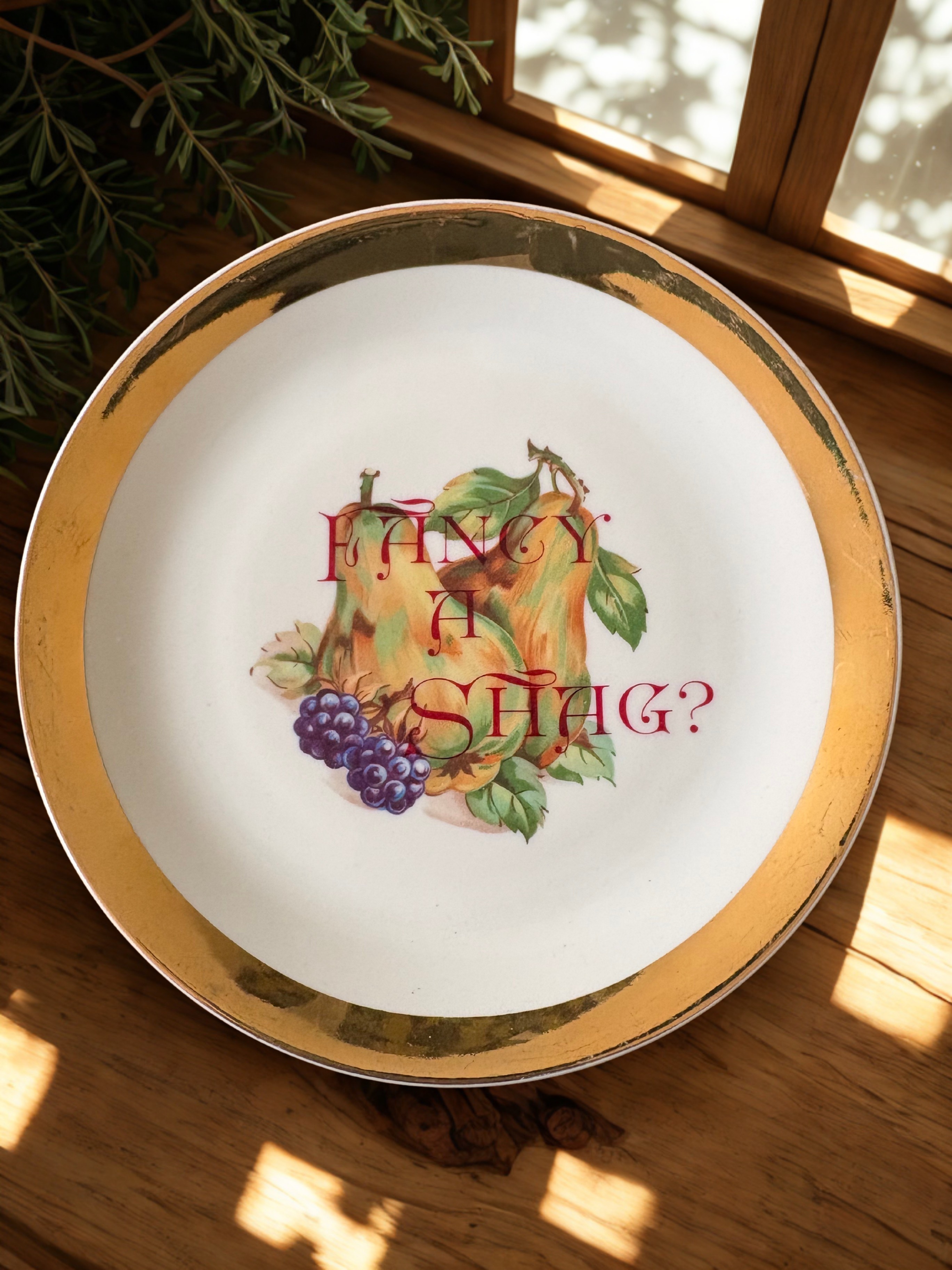 Fancy A Shag? - Vintage Picture Plate