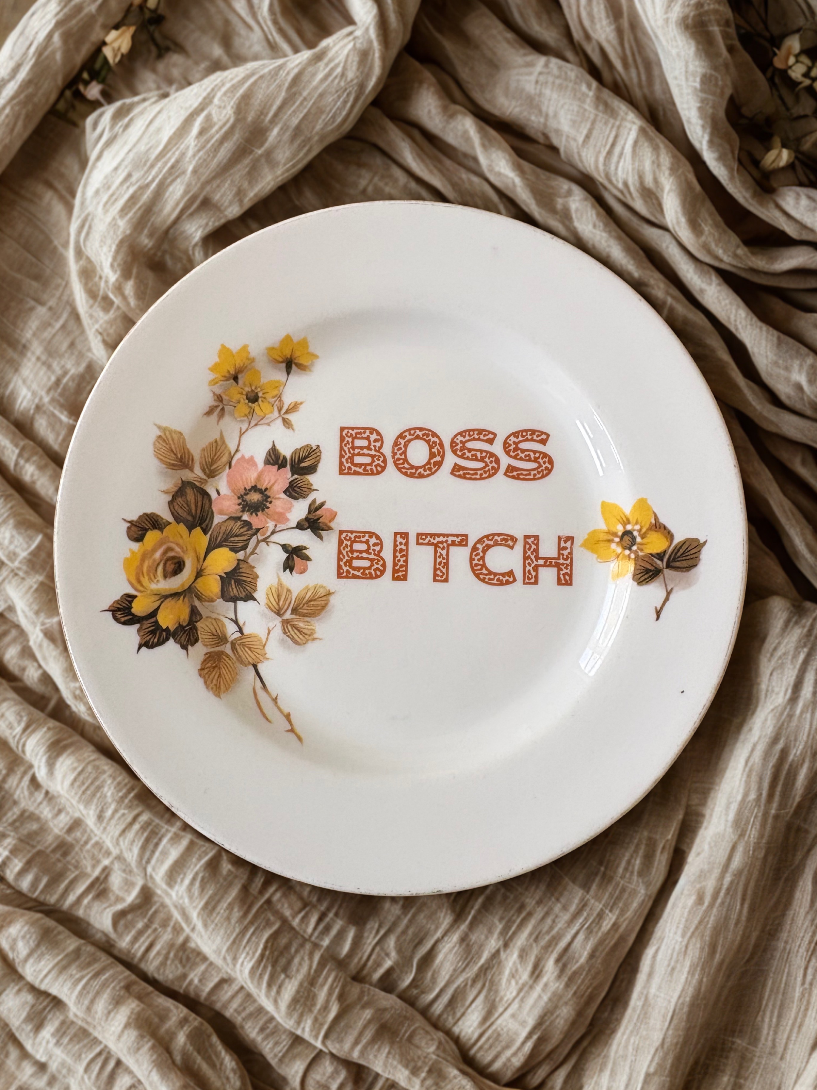 Boss Bitch - Vintage China Plate