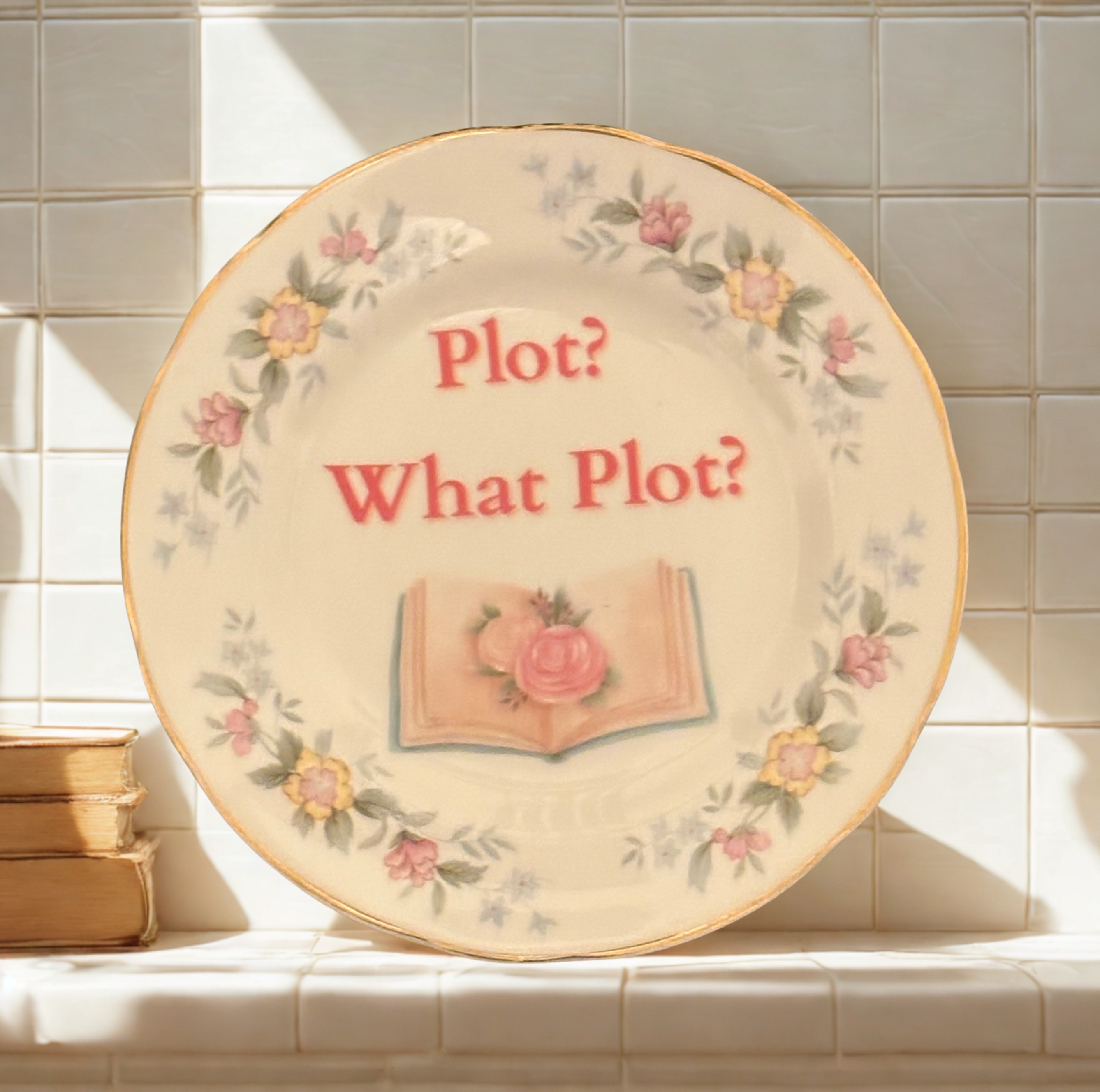 Plot? What Plot? - Vintage China Plate