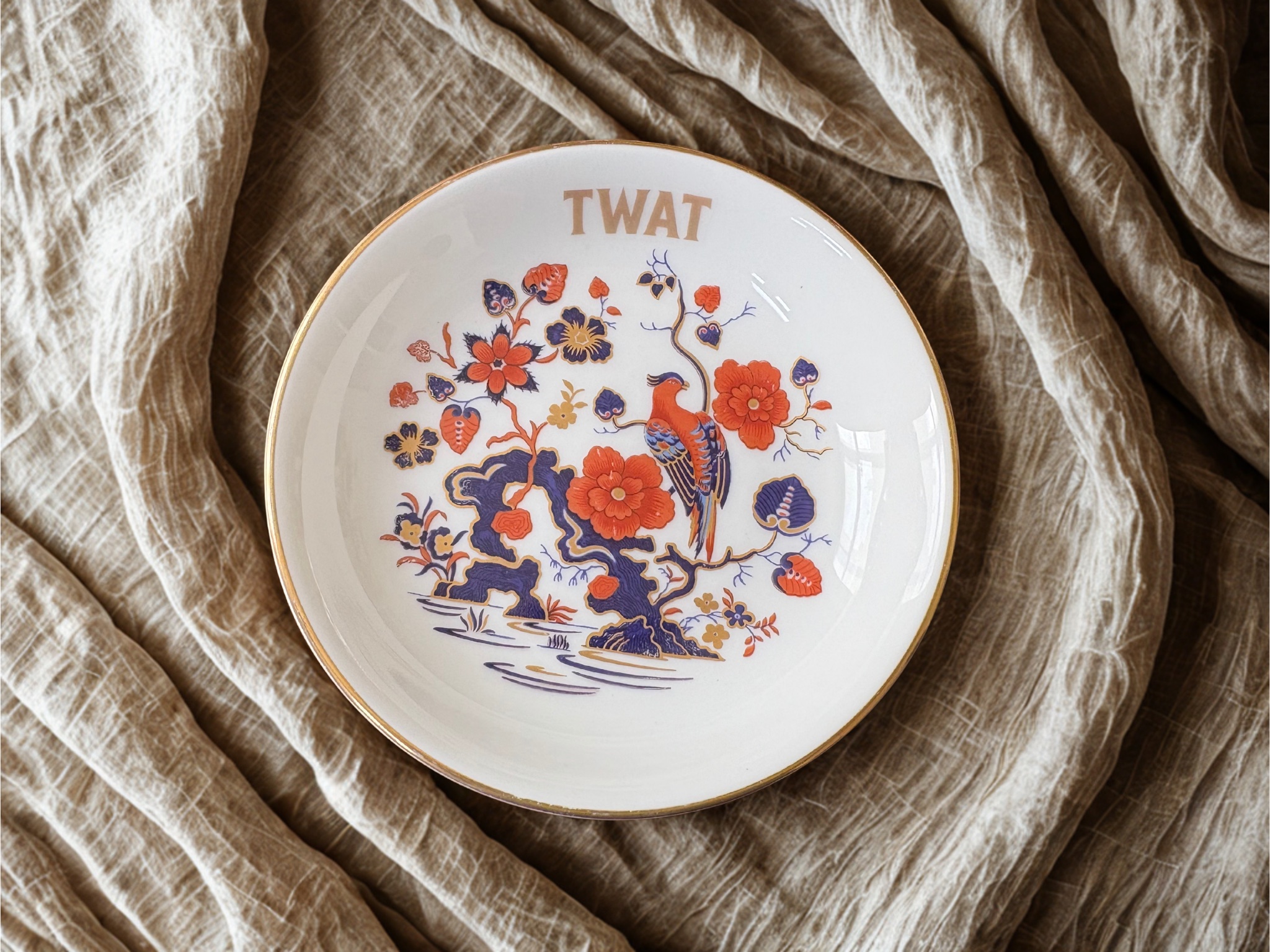 Vintage Gilded Trinket Plate – Twat