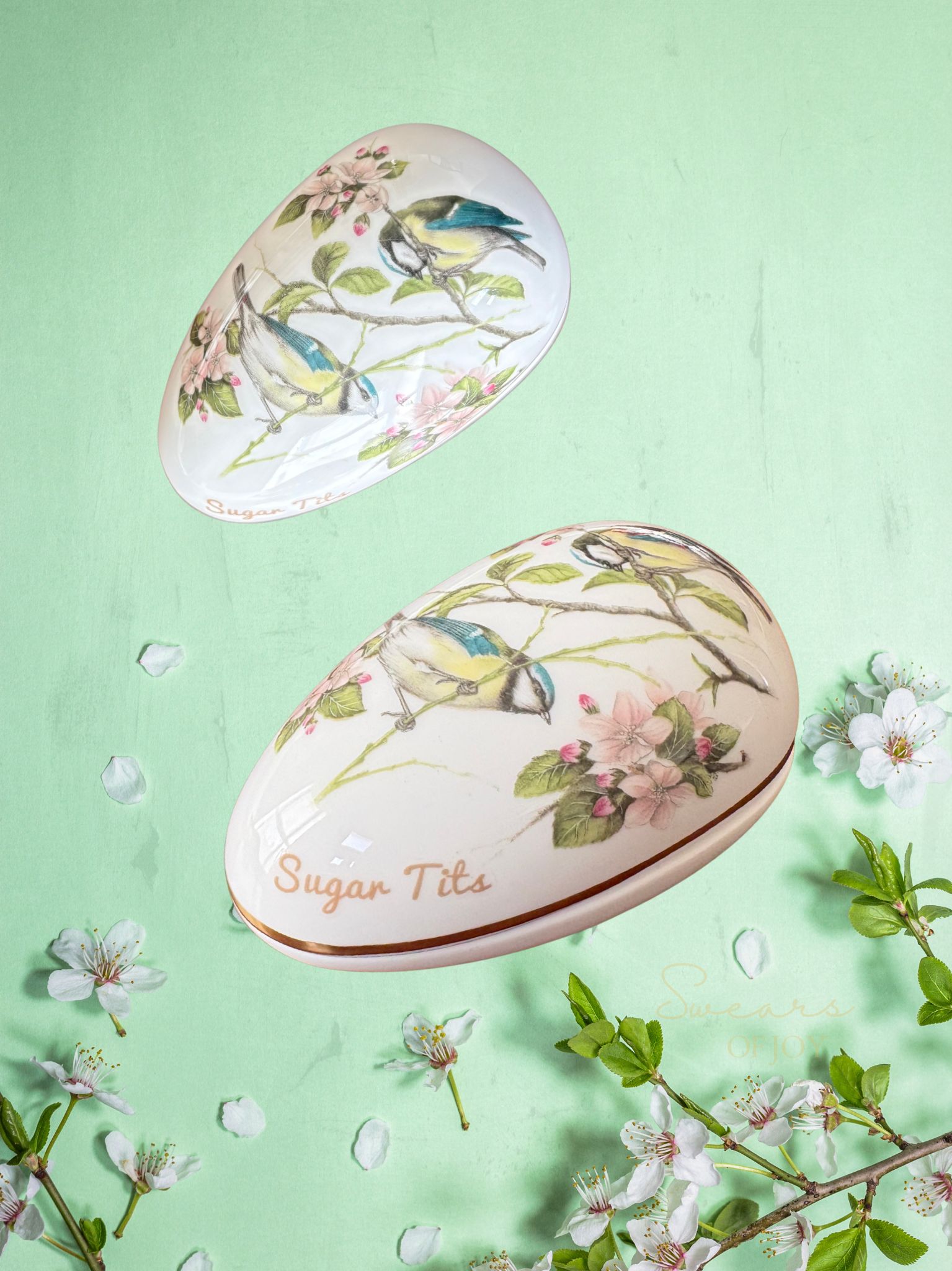 Vintage Floral Trinket Pot – “Sugar Tits”