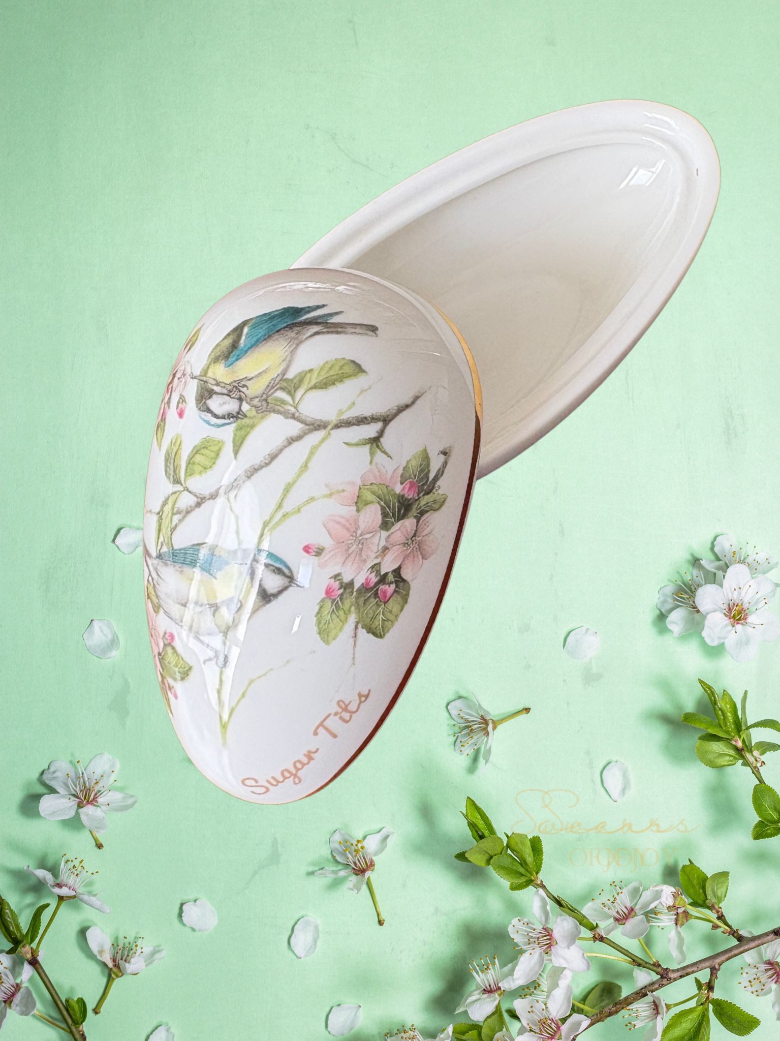 Vintage Floral Trinket Pot – “Sugar Tits”
