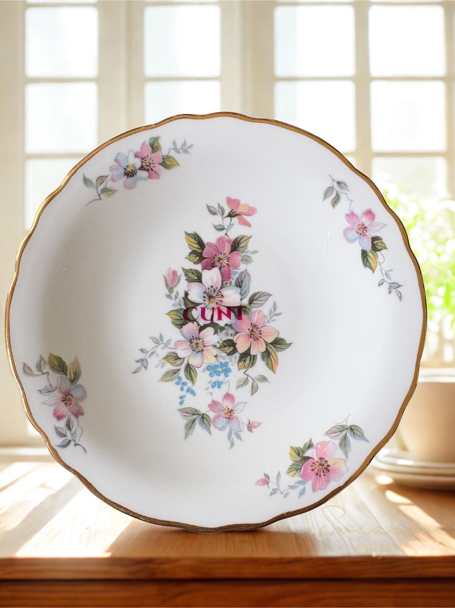 Vintage Floral Trinket Plate – Cunt