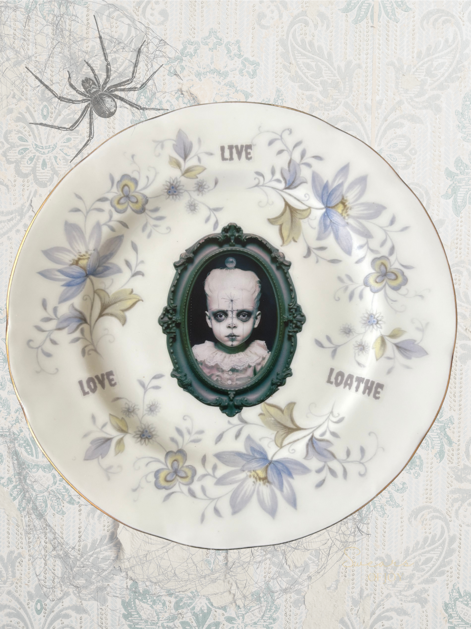 Vintage China Plate – Live, Love, Loathe