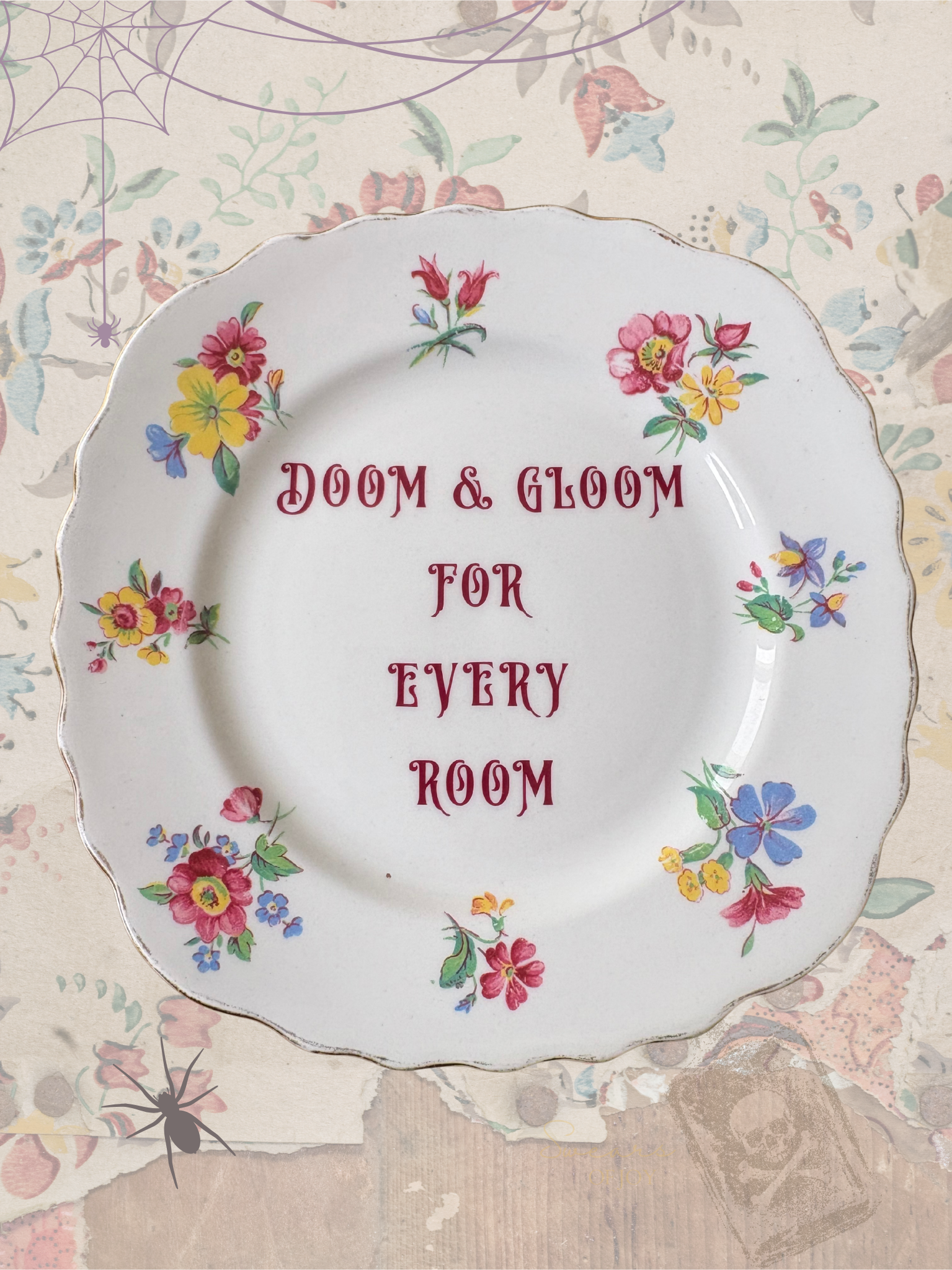 Vintage China Plate – Doom & Gloom For Every Room