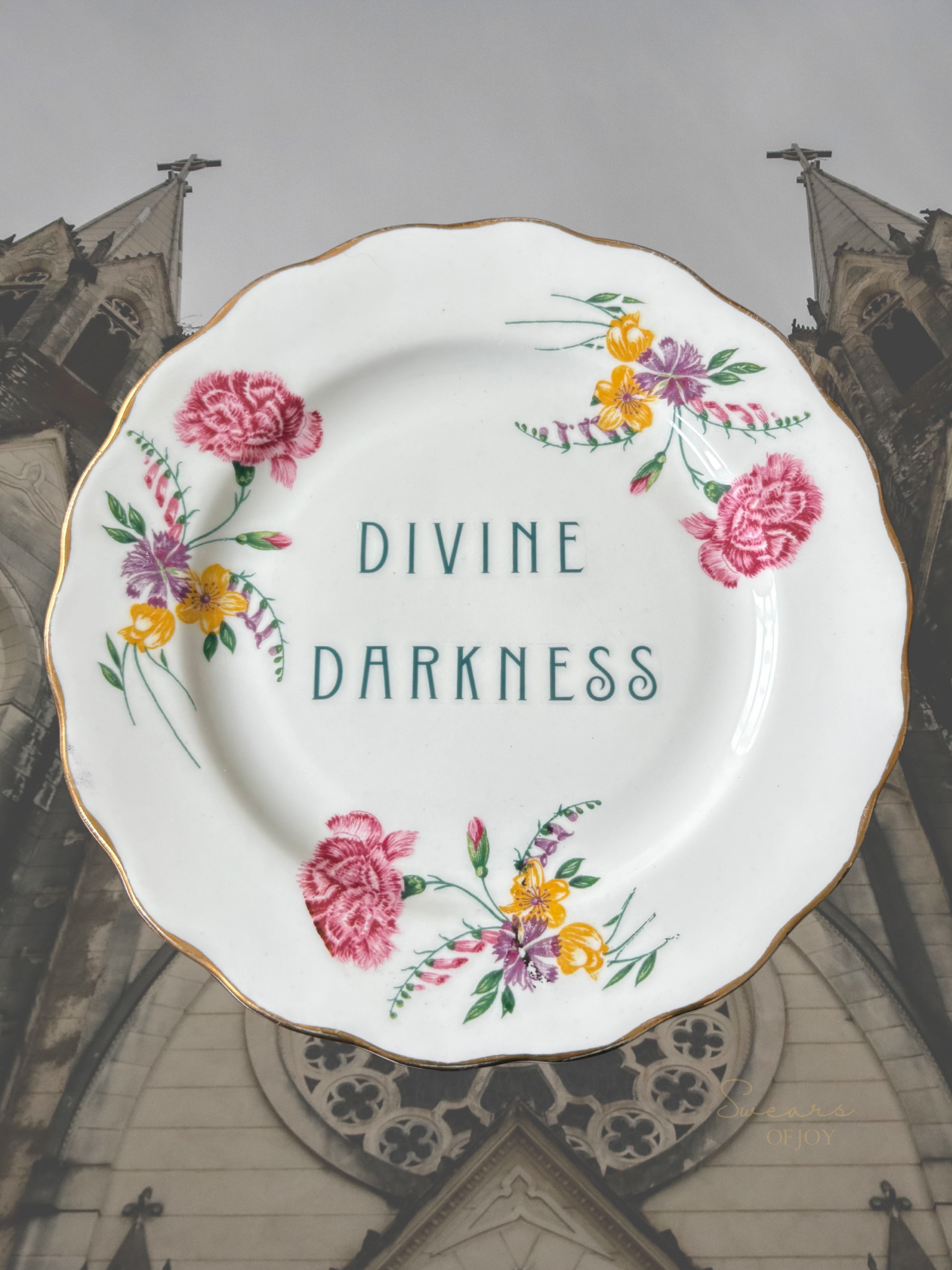 Vintage China Plate – Divine Darkness