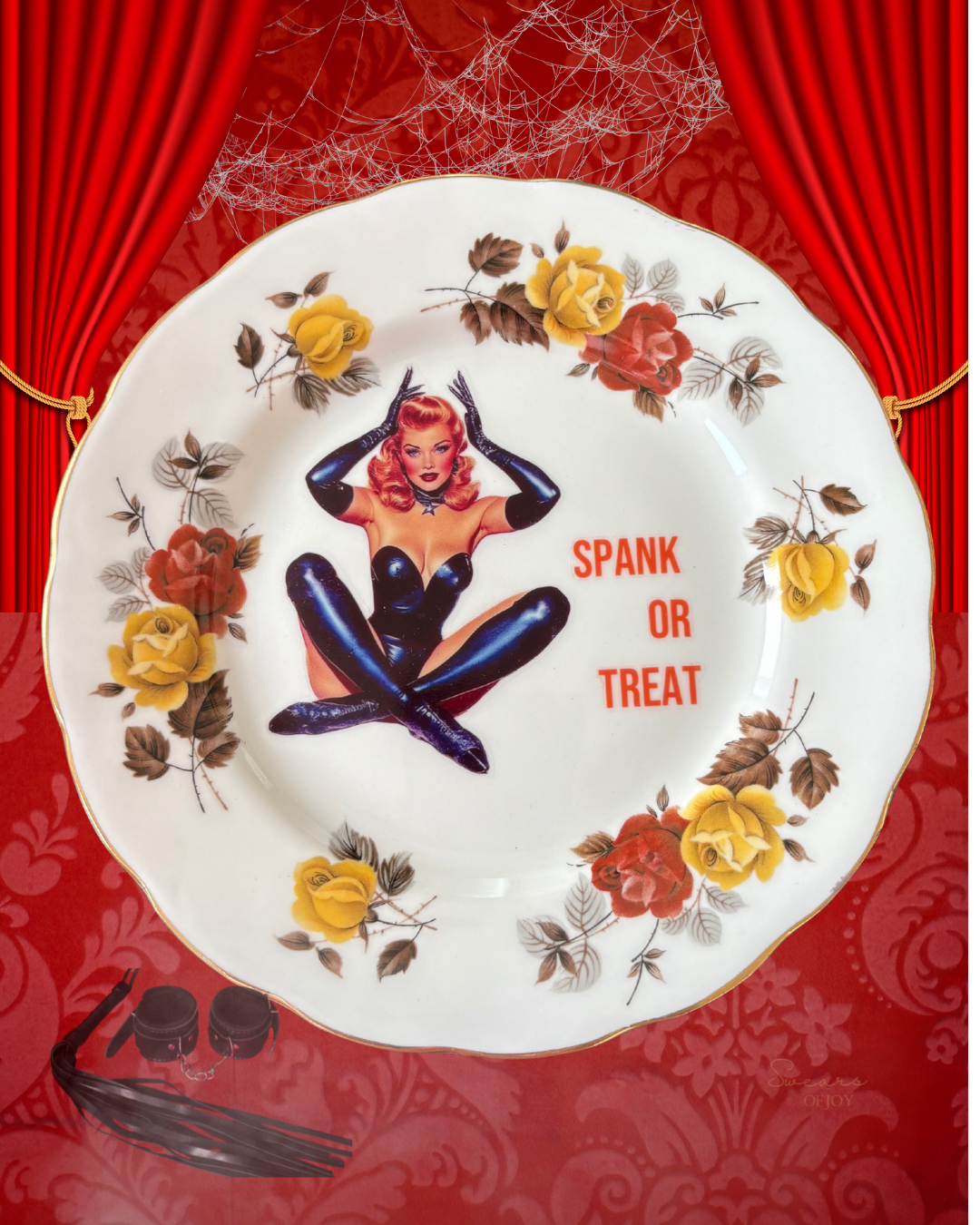 Vintage China Plate – Spank or Treat