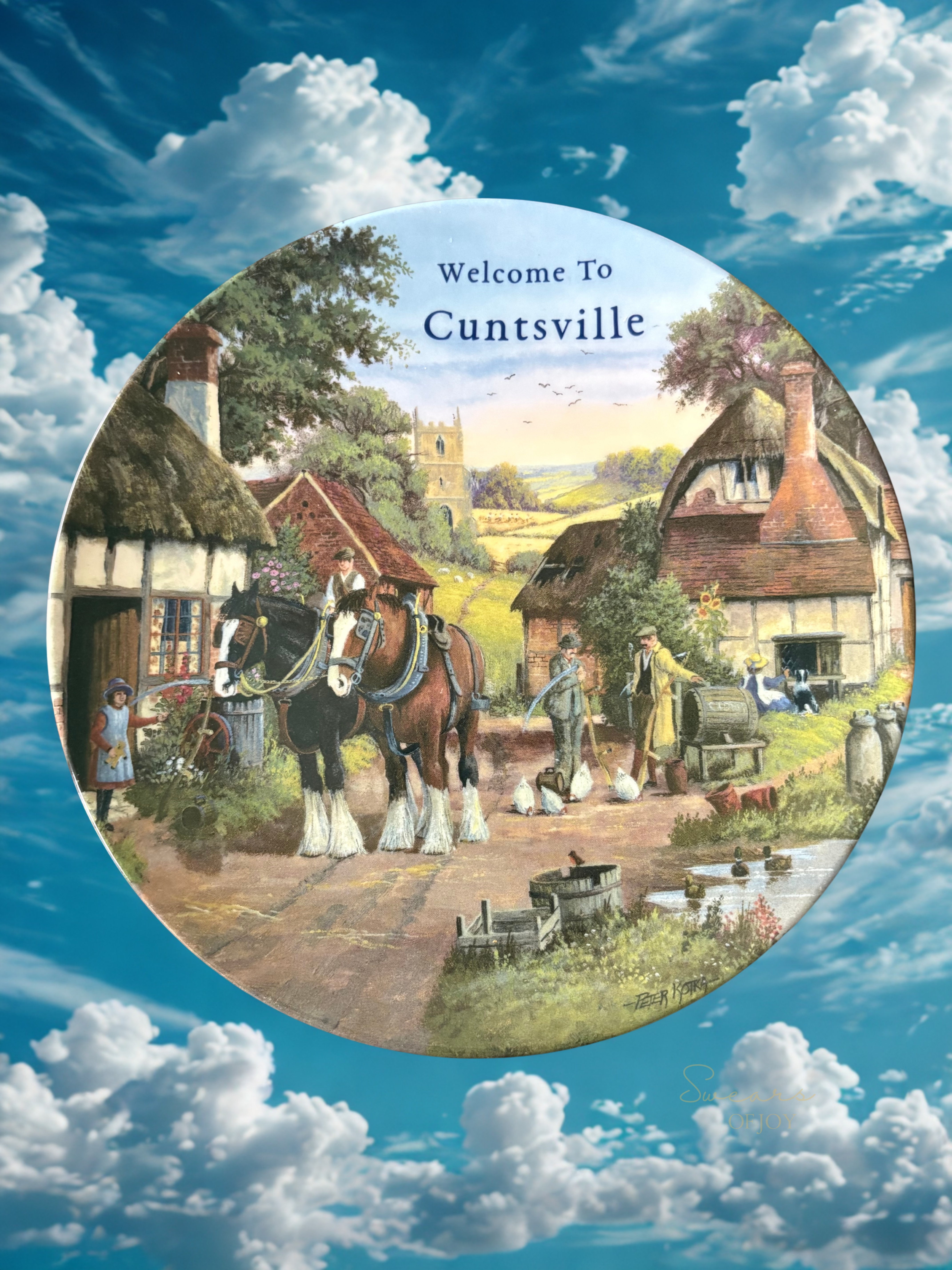 Welcome To - Vintage Picture Plate