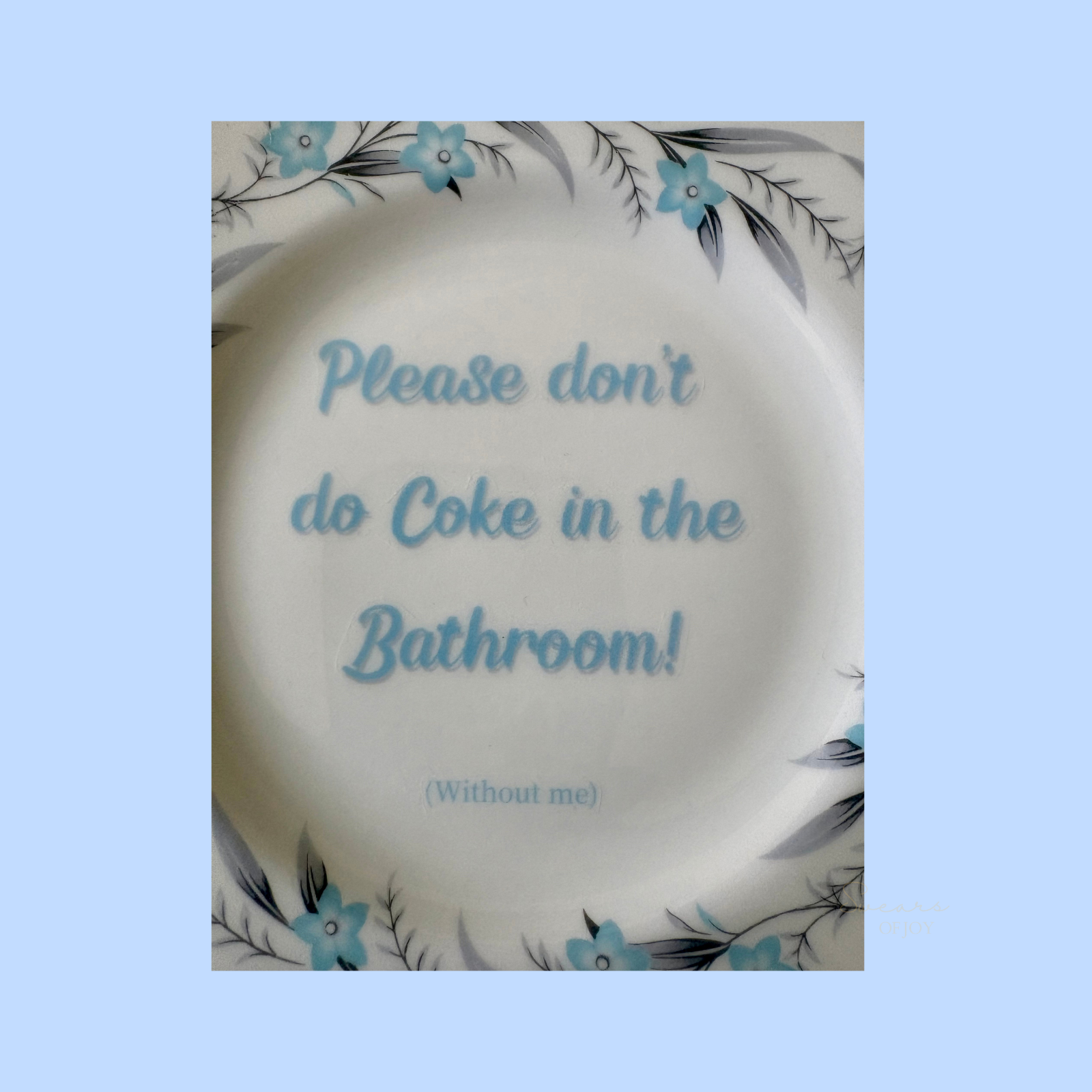 Please Don’t Do Coke in the Bathroom! Vintage Bathroom Humour Plate