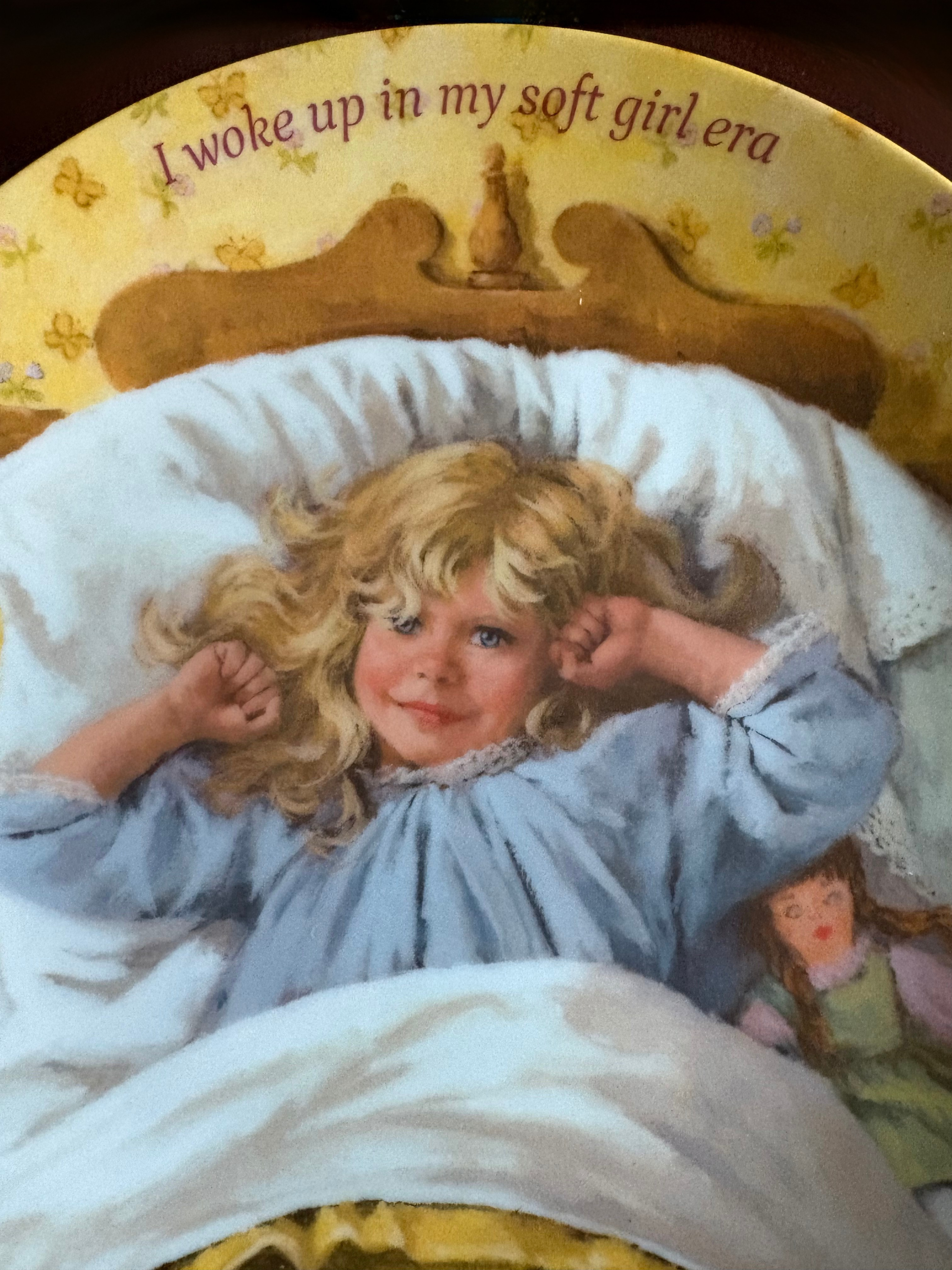 I woke up - Vintage Picture Plate