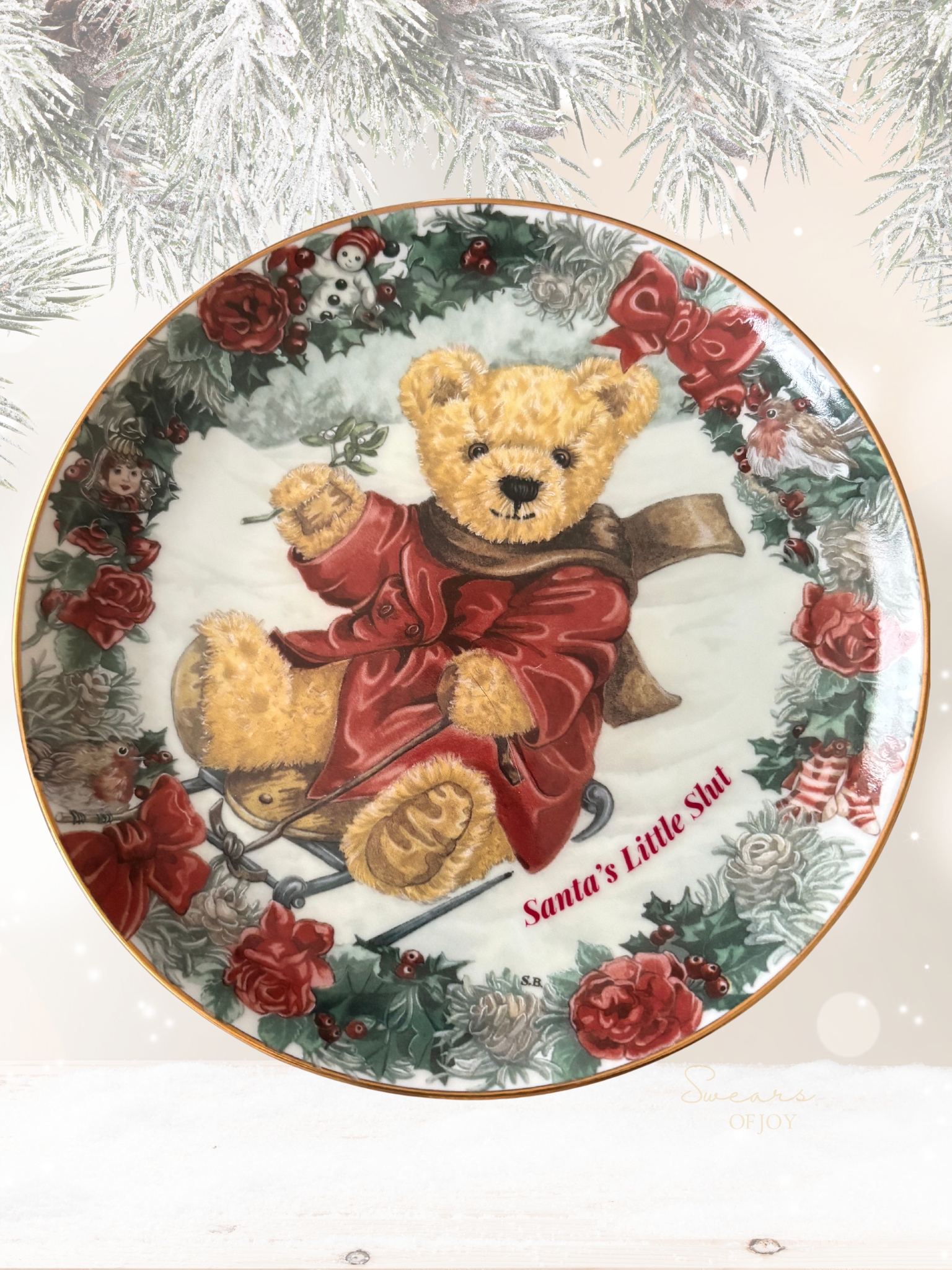 Santa's Little Slut - Vintage Picture Plate