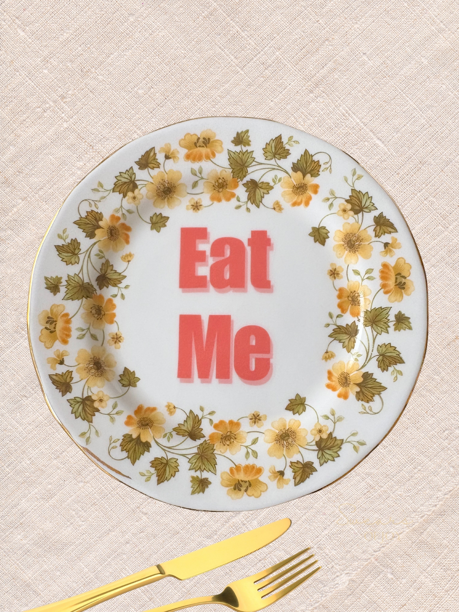 Eat Me - Vintage China Plate