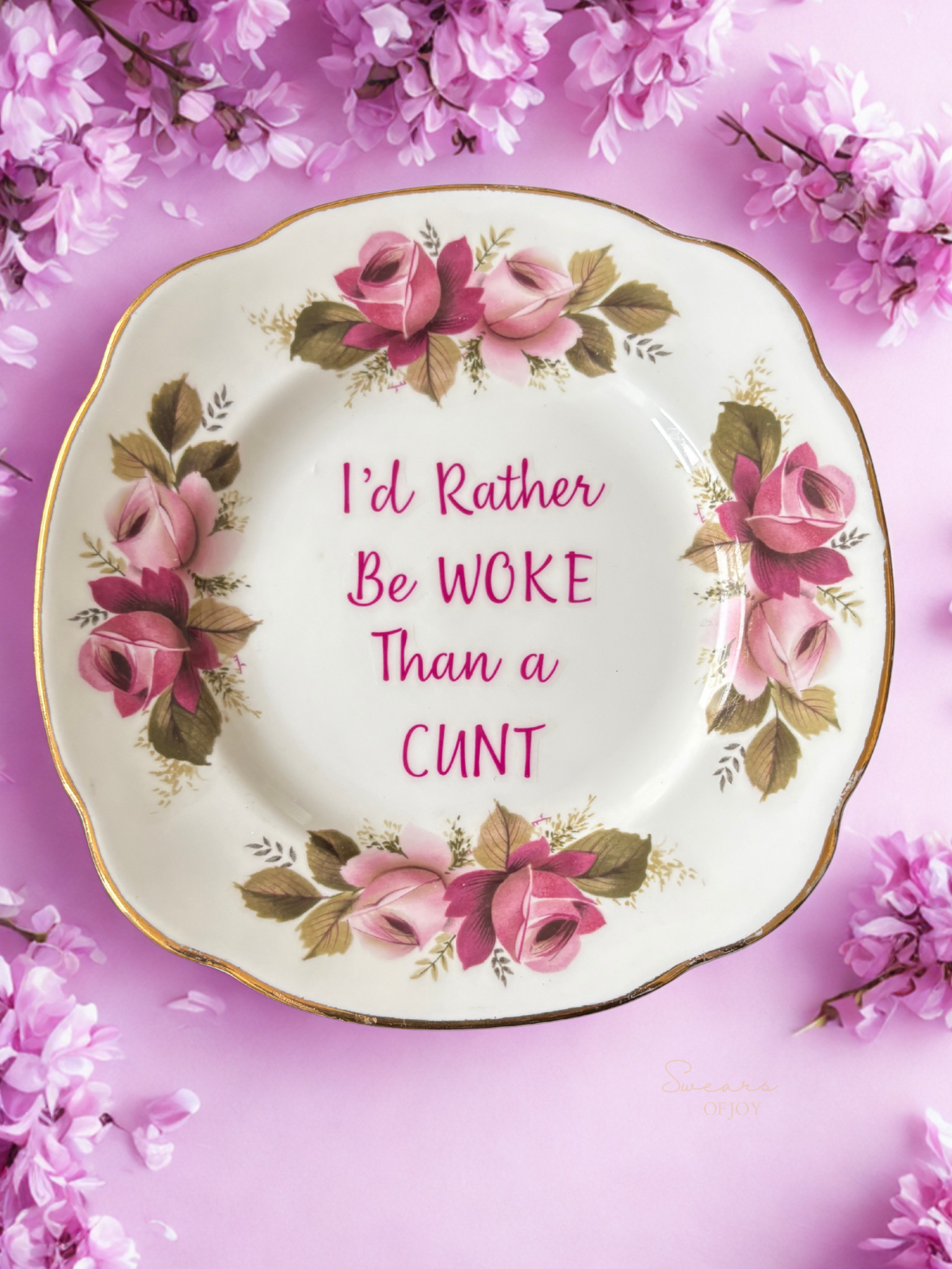 I’d Rather Be WOKE Than a CUNT – Vintage China Plate