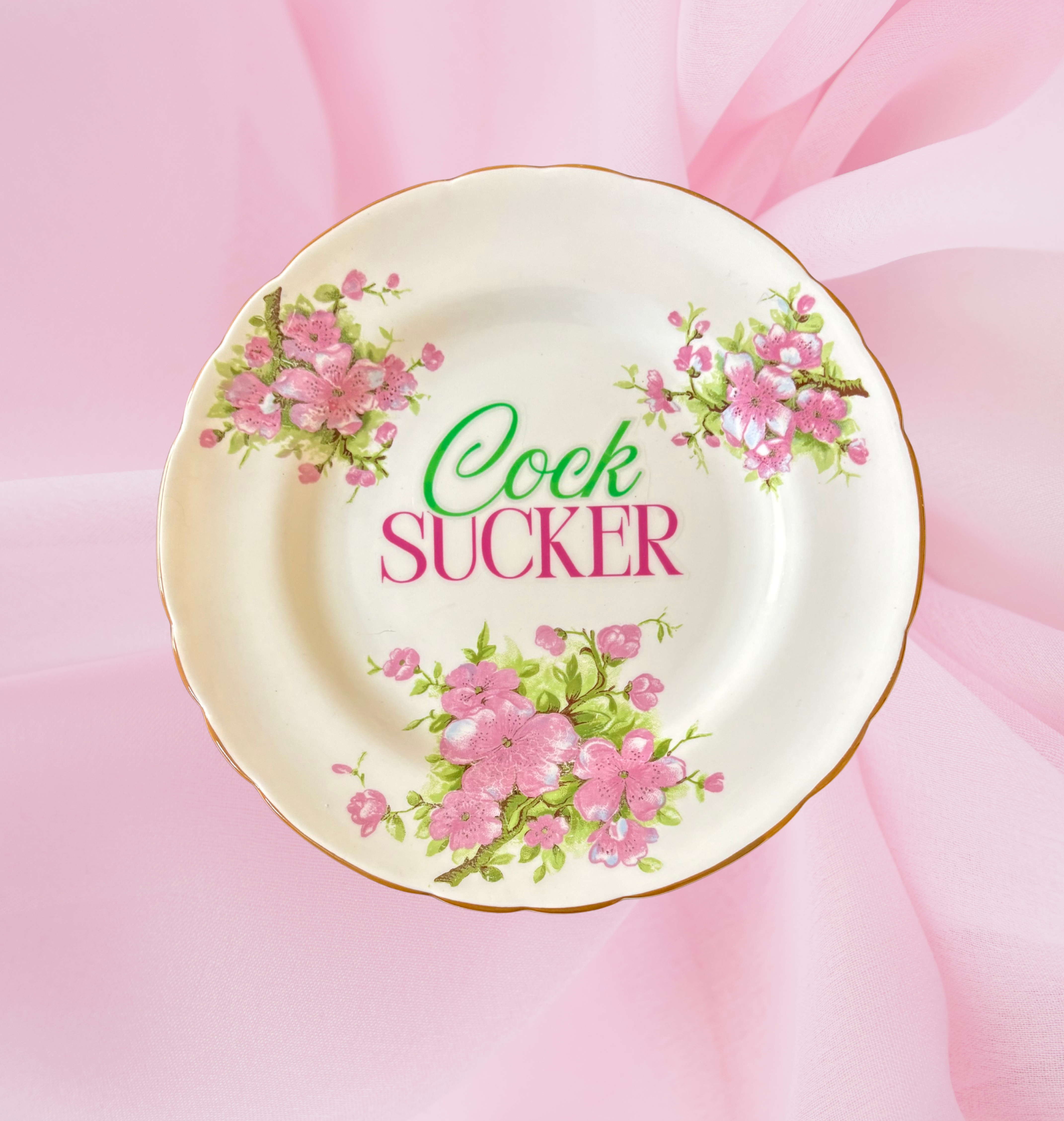 Cock Sucker - Vintage China Plate