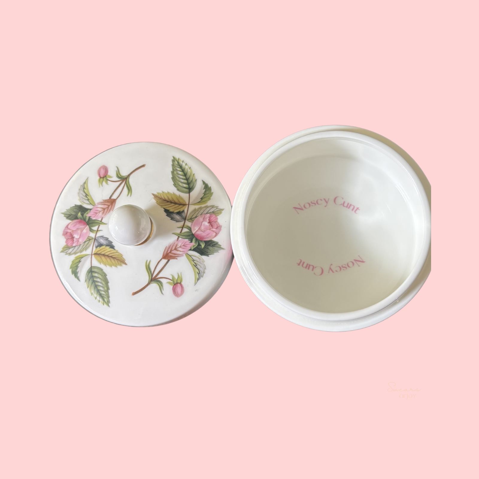 Nosey Cunt - Vintage China Lidded Trinket Pot