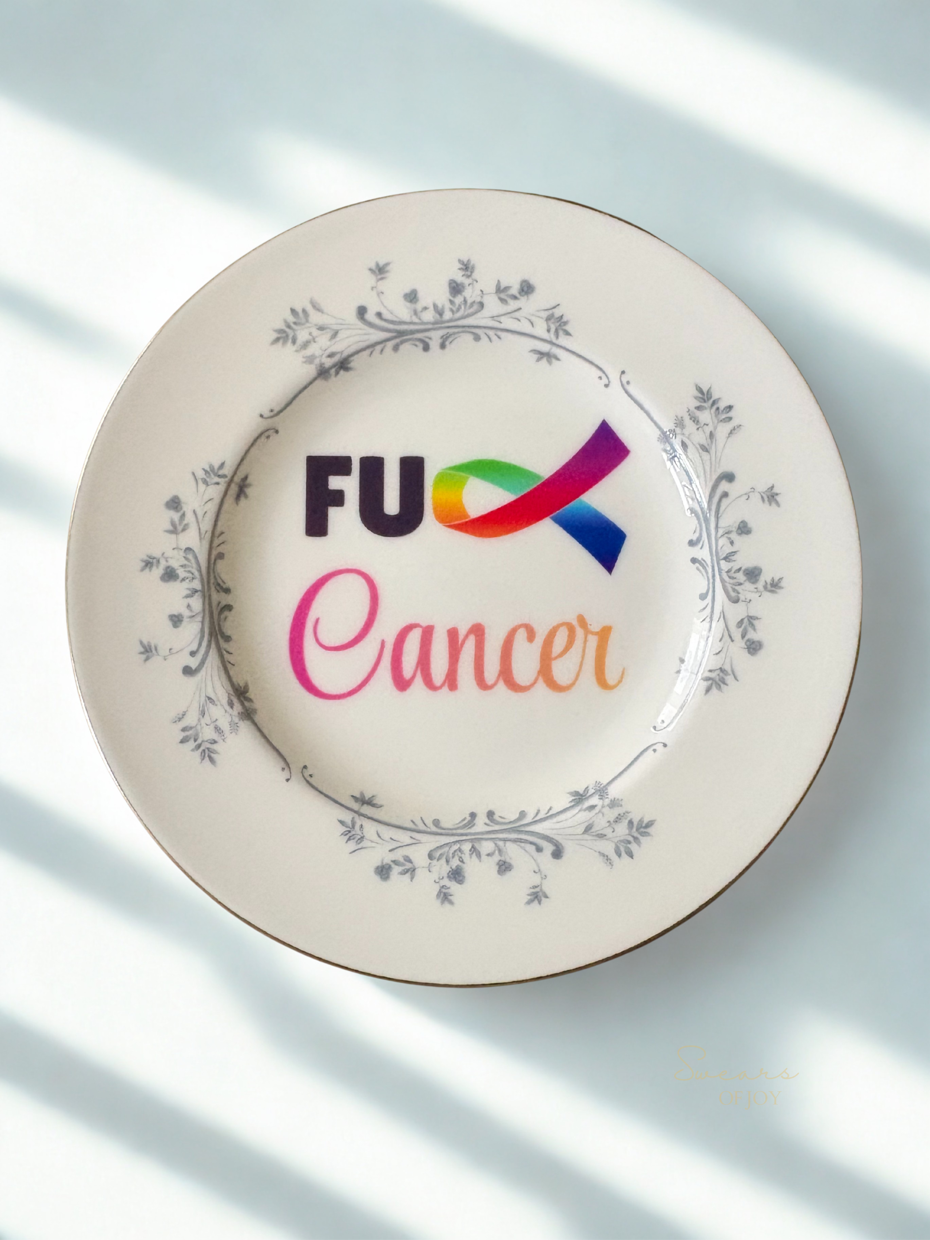 FU Cancer - Vintage China Plate