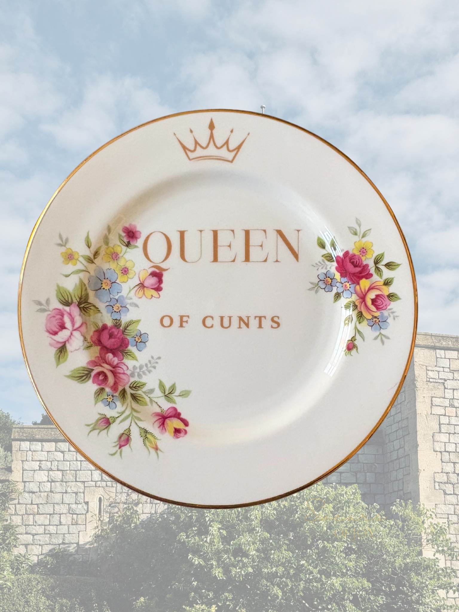 Queen of Cunts - Vintage China Plate