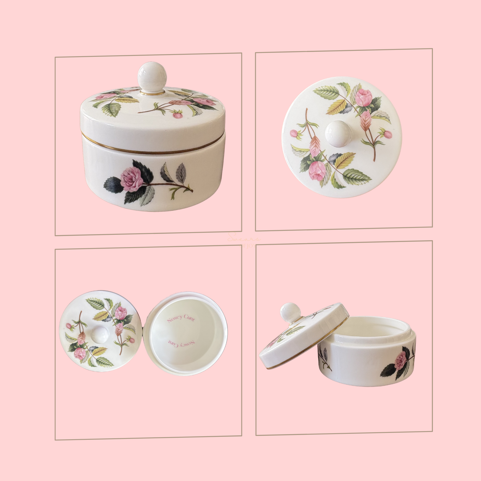 Nosey Cunt - Vintage China Lidded Trinket Pot