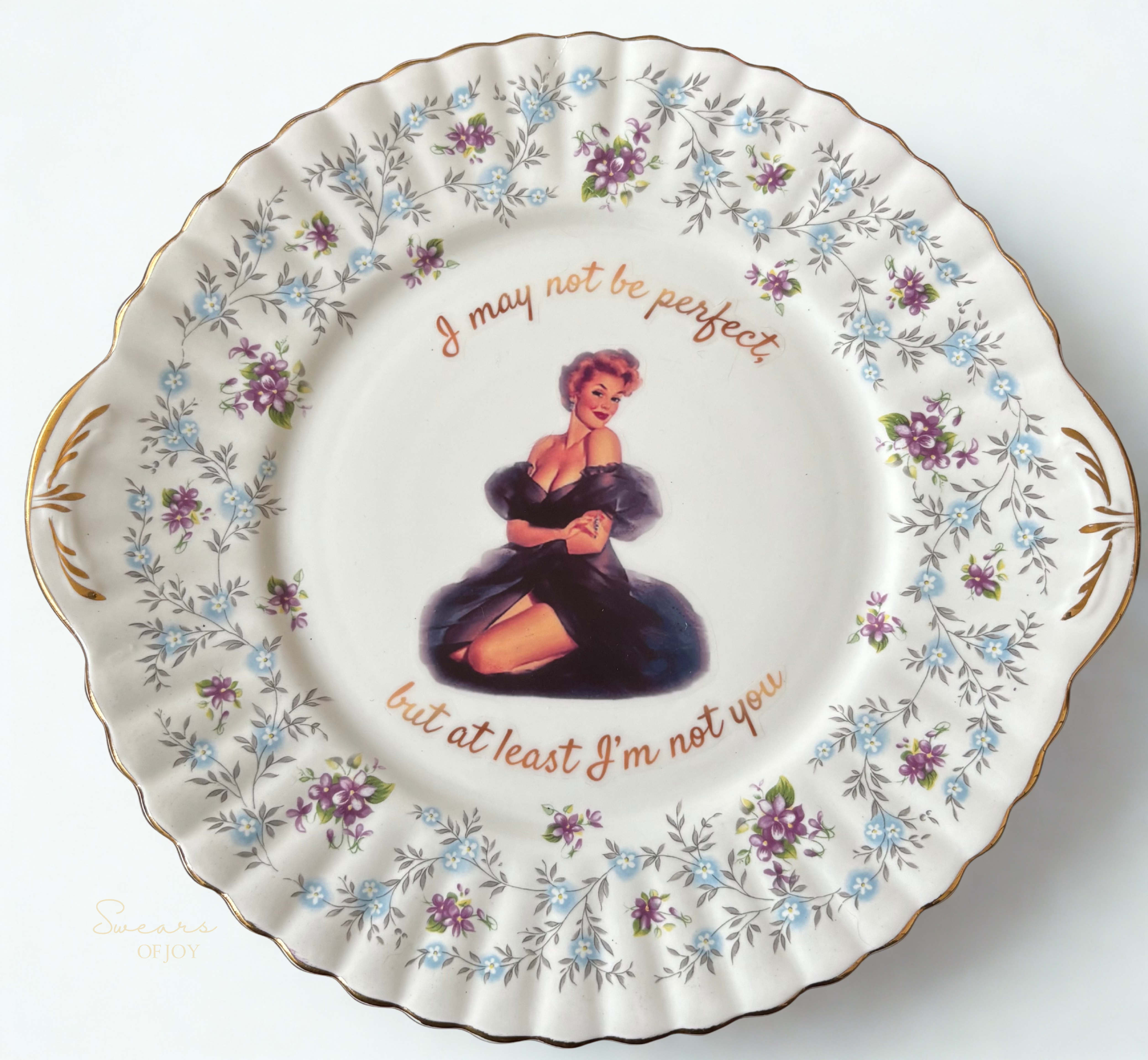 I may not be perfect - Vintage Picture Plate