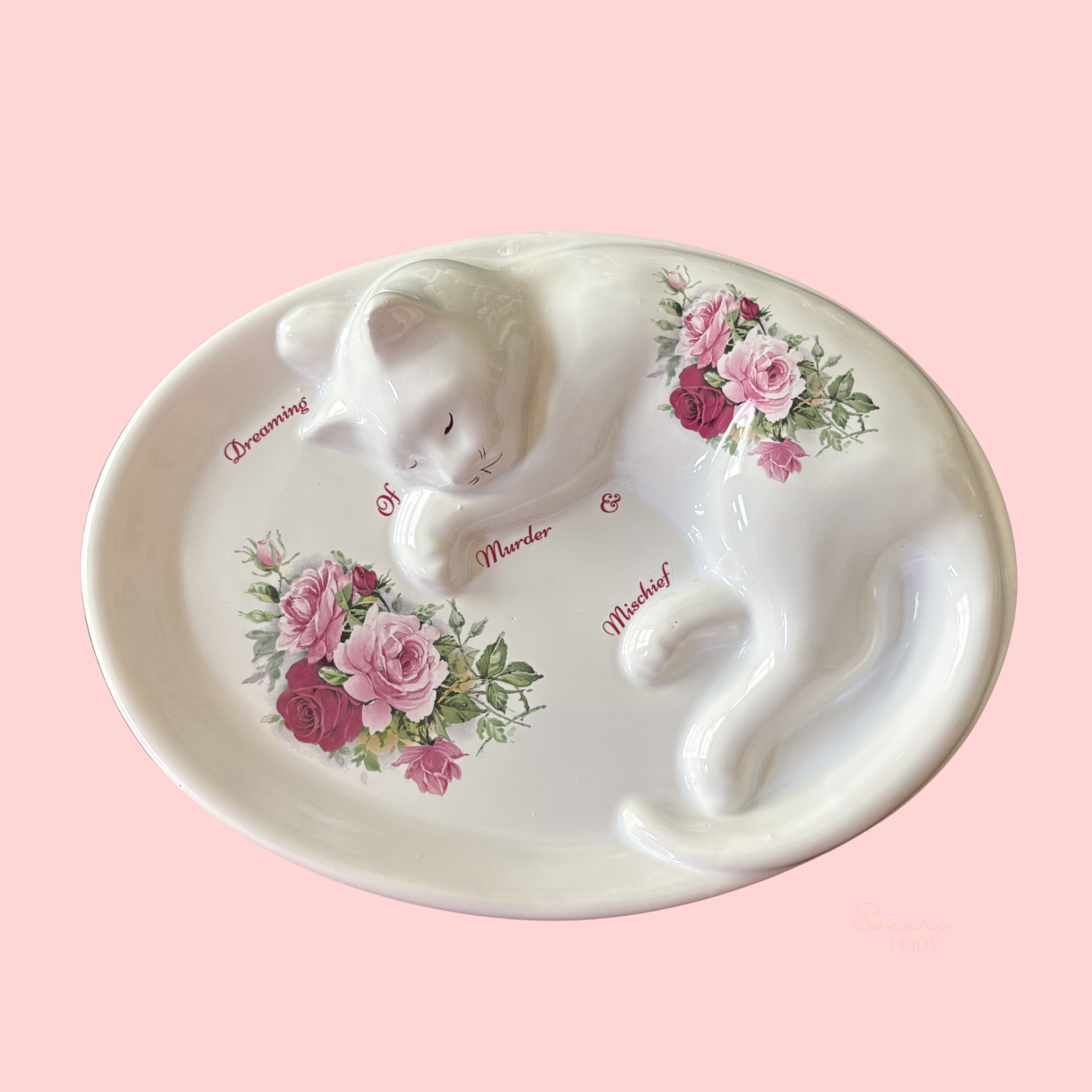 Dreaming of Murder & Mischief - Vintage Ceramic Sleeping Cat 