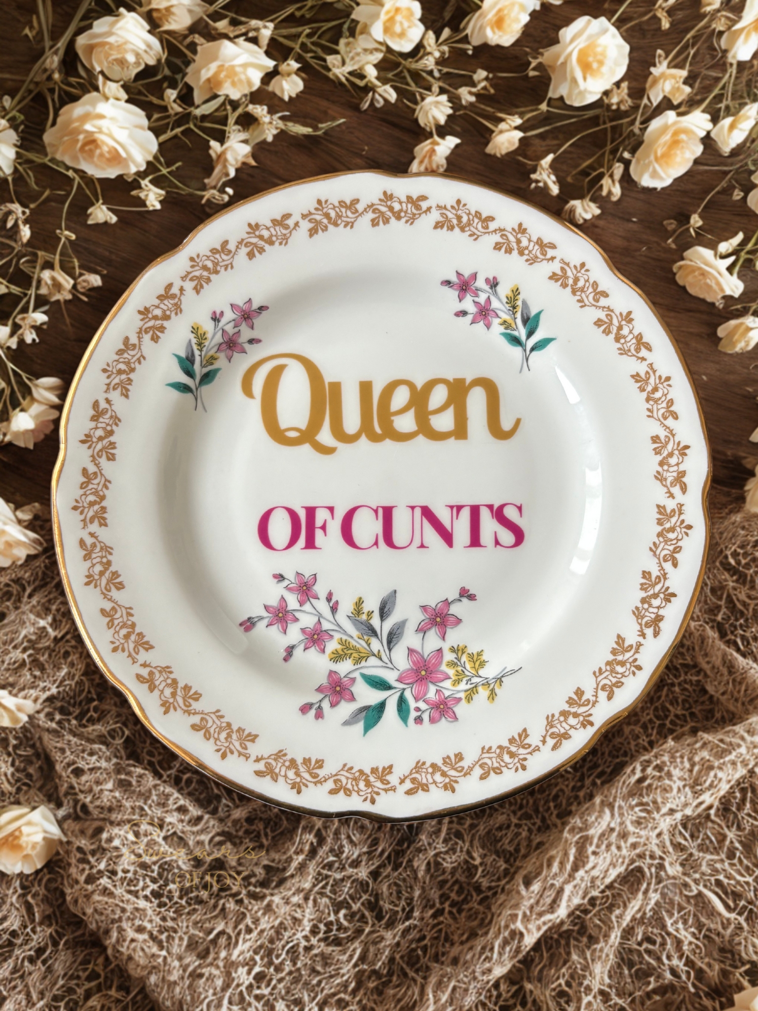 Queen of Cunts - Vintage China Plate