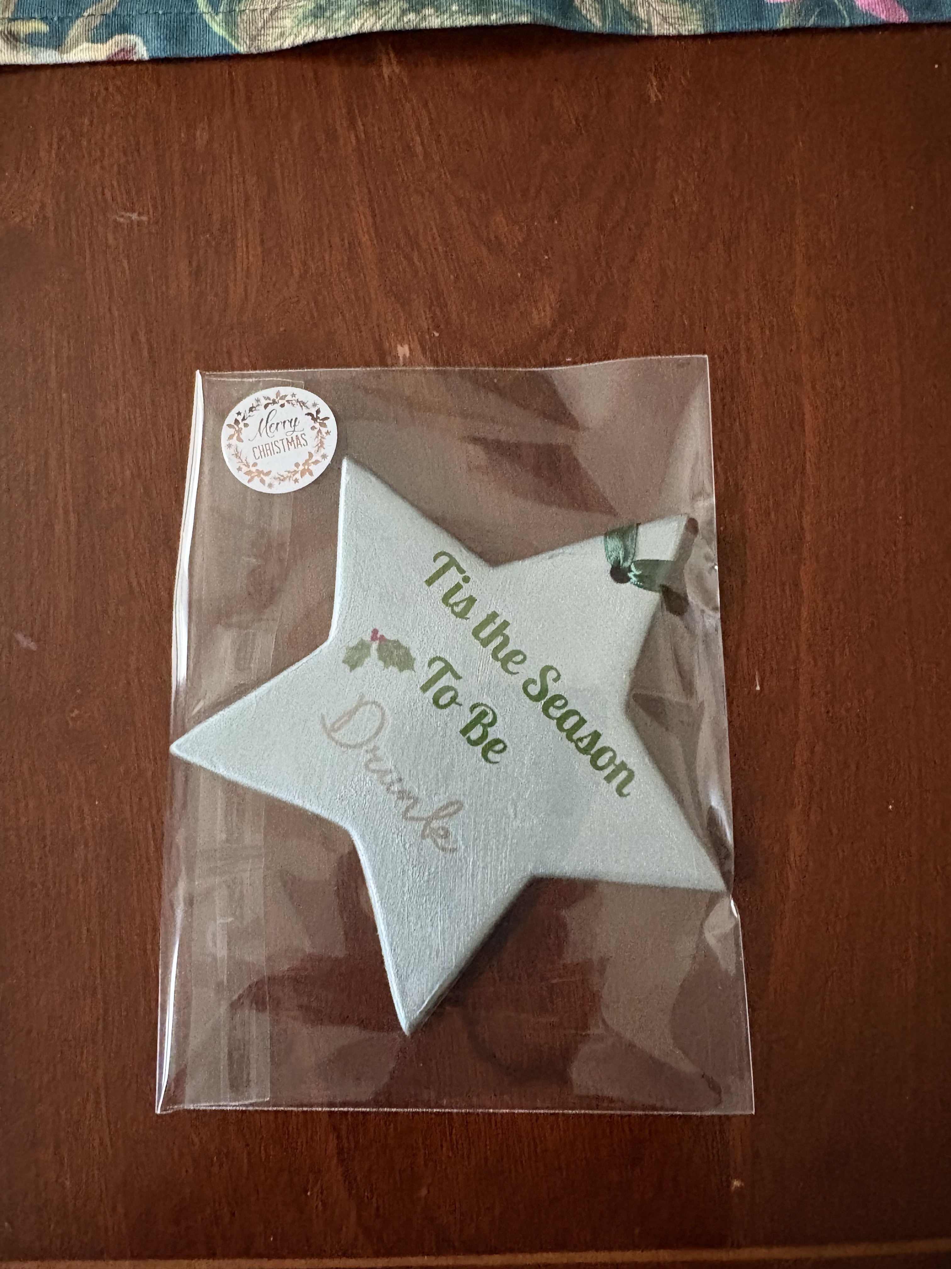 Tis The Season To Be Drunk - Silver Star Bauble