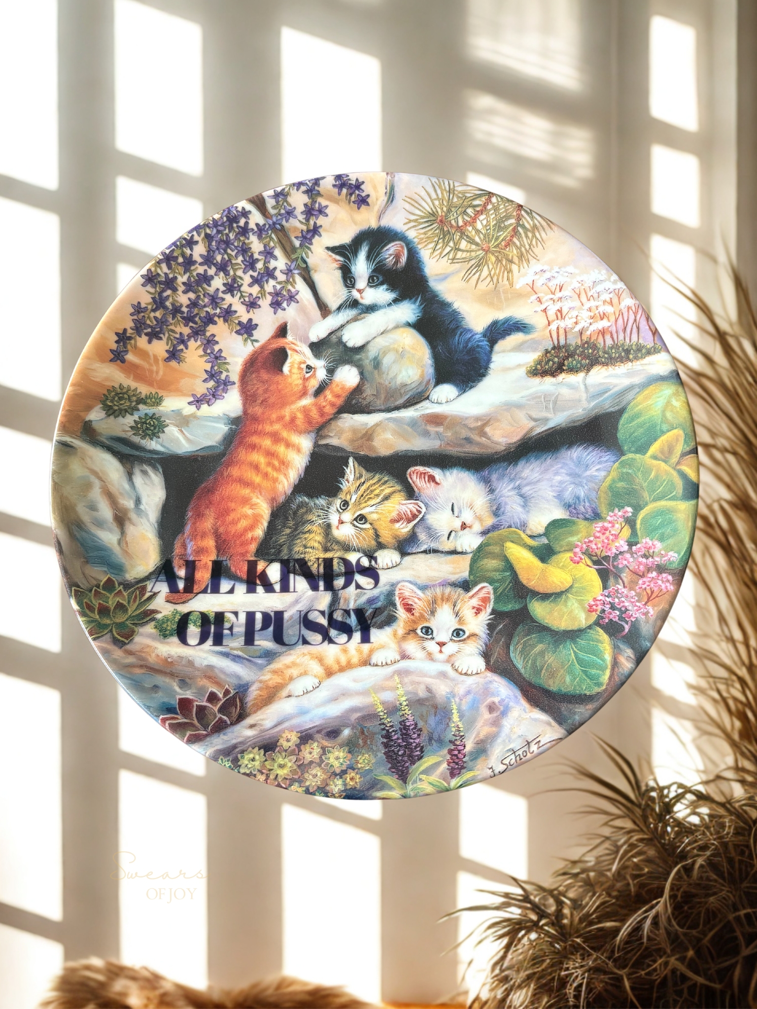 All Kinds of Pussy - Vintage Picture Plate