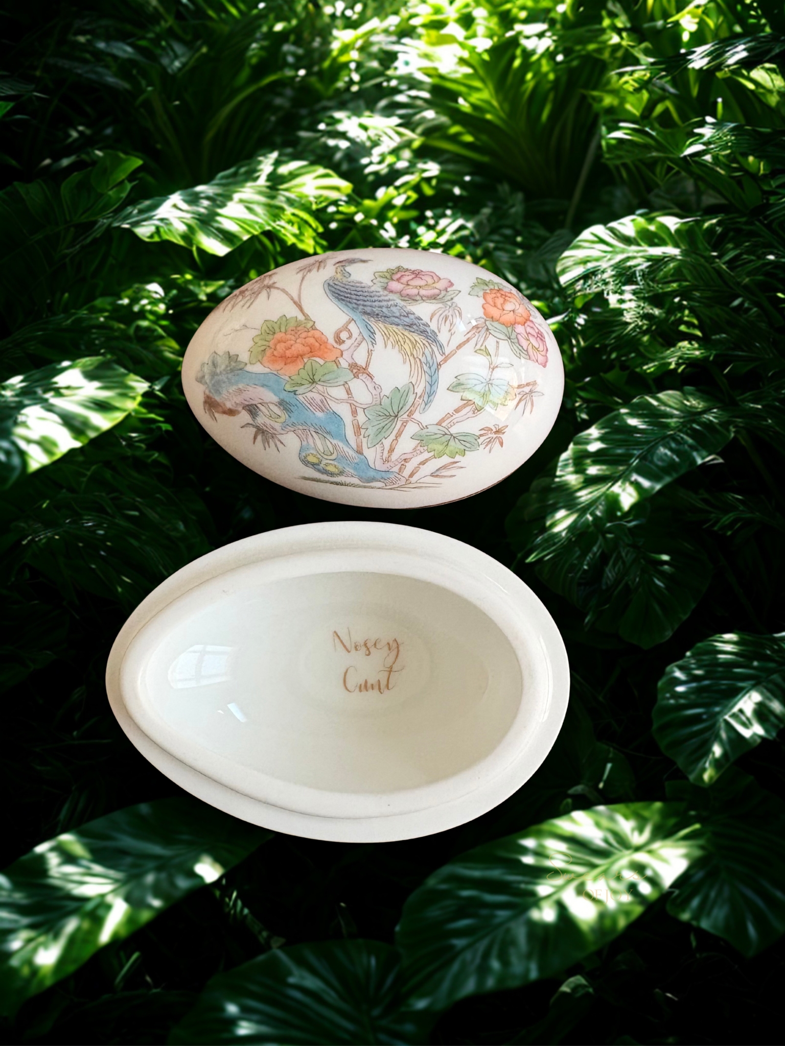 Nosey Cunt – Egg-Shaped Trinket Pot