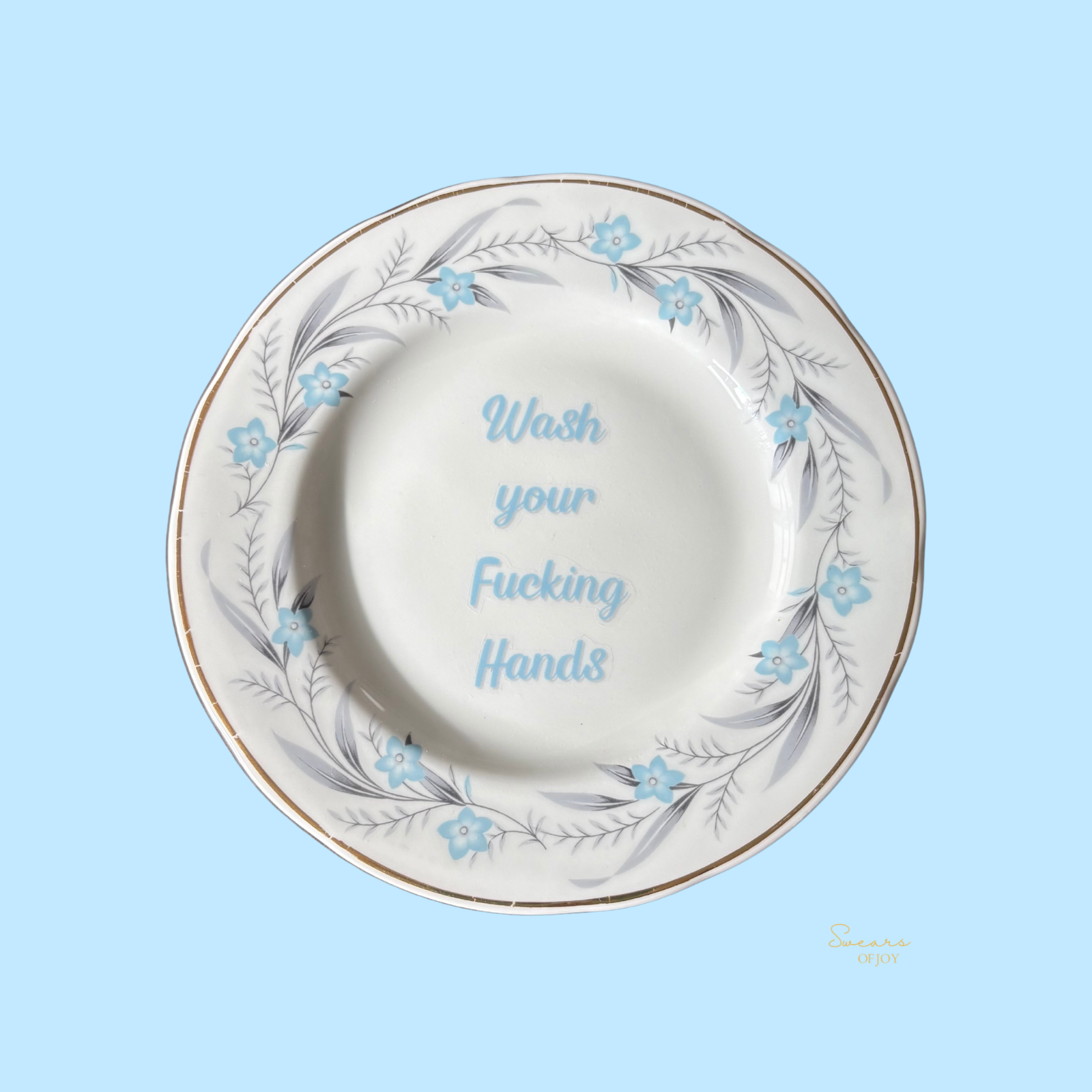 Bathroom Rules Trio – Wash Your/Don’t Piss/Please Don't | Vintage Plate Trio