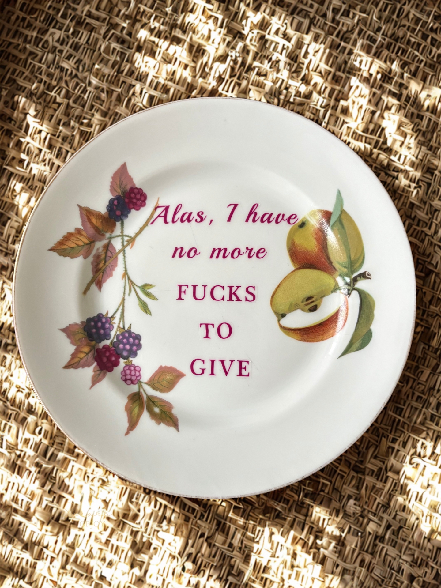 Alas, I have no more - Vintage China Plate