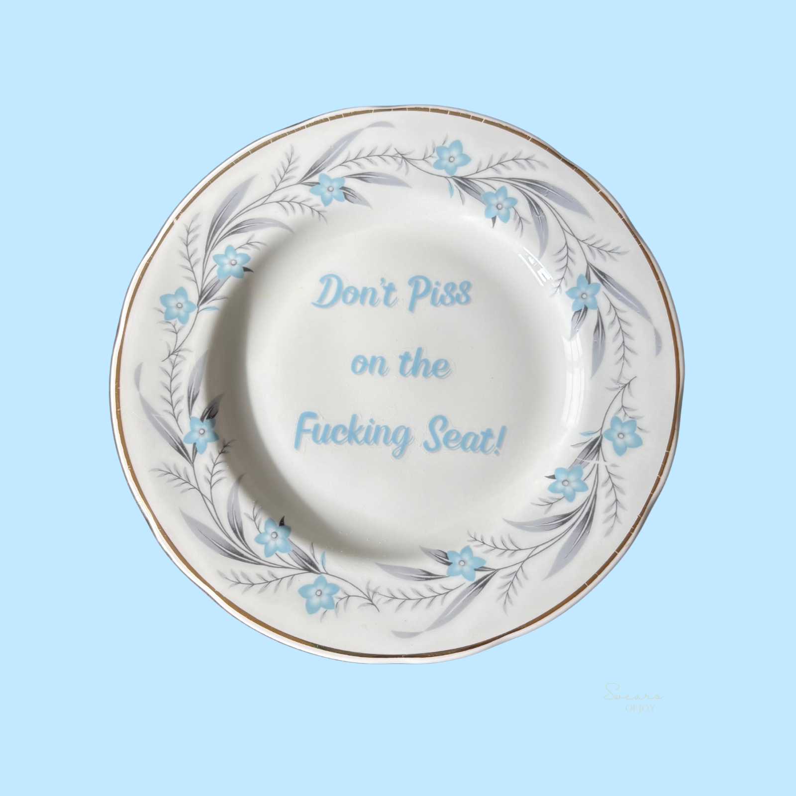 Bathroom Rules Trio – Wash Your/Don’t Piss/Please Don't | Vintage Plate Trio
