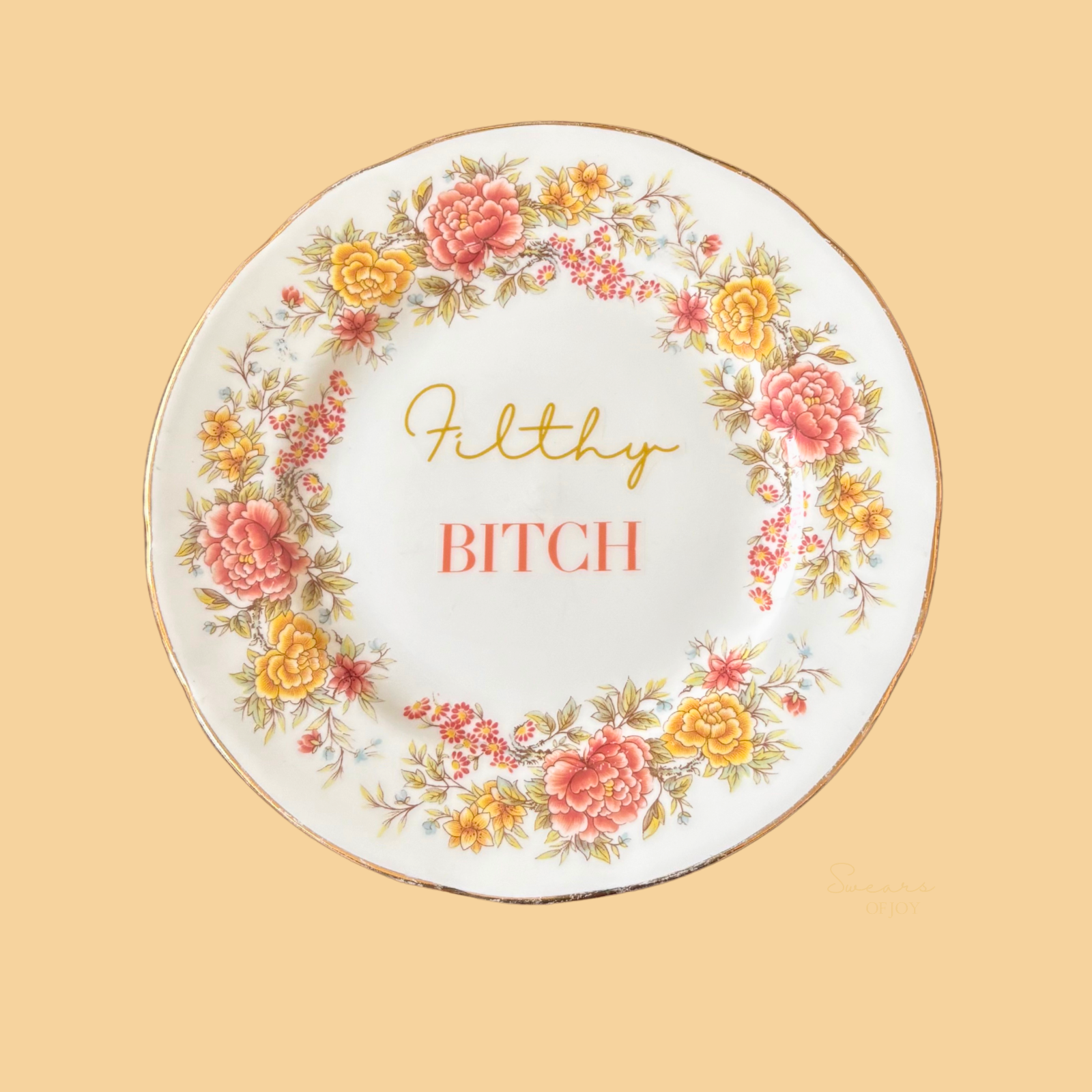 Filthy Bitch - Vintage China Plate