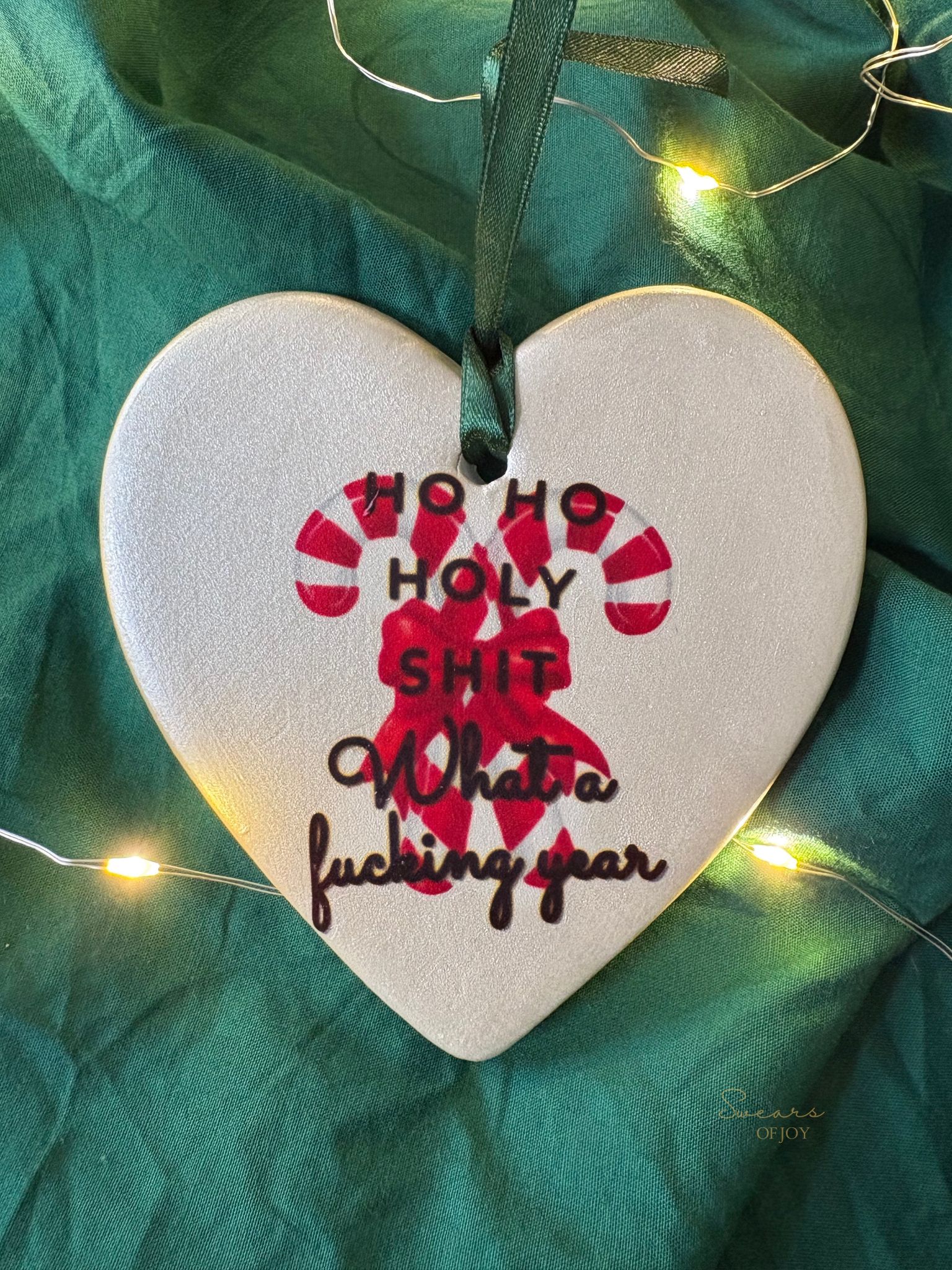 Ho Ho Holy - Pearl White Heart Bauble