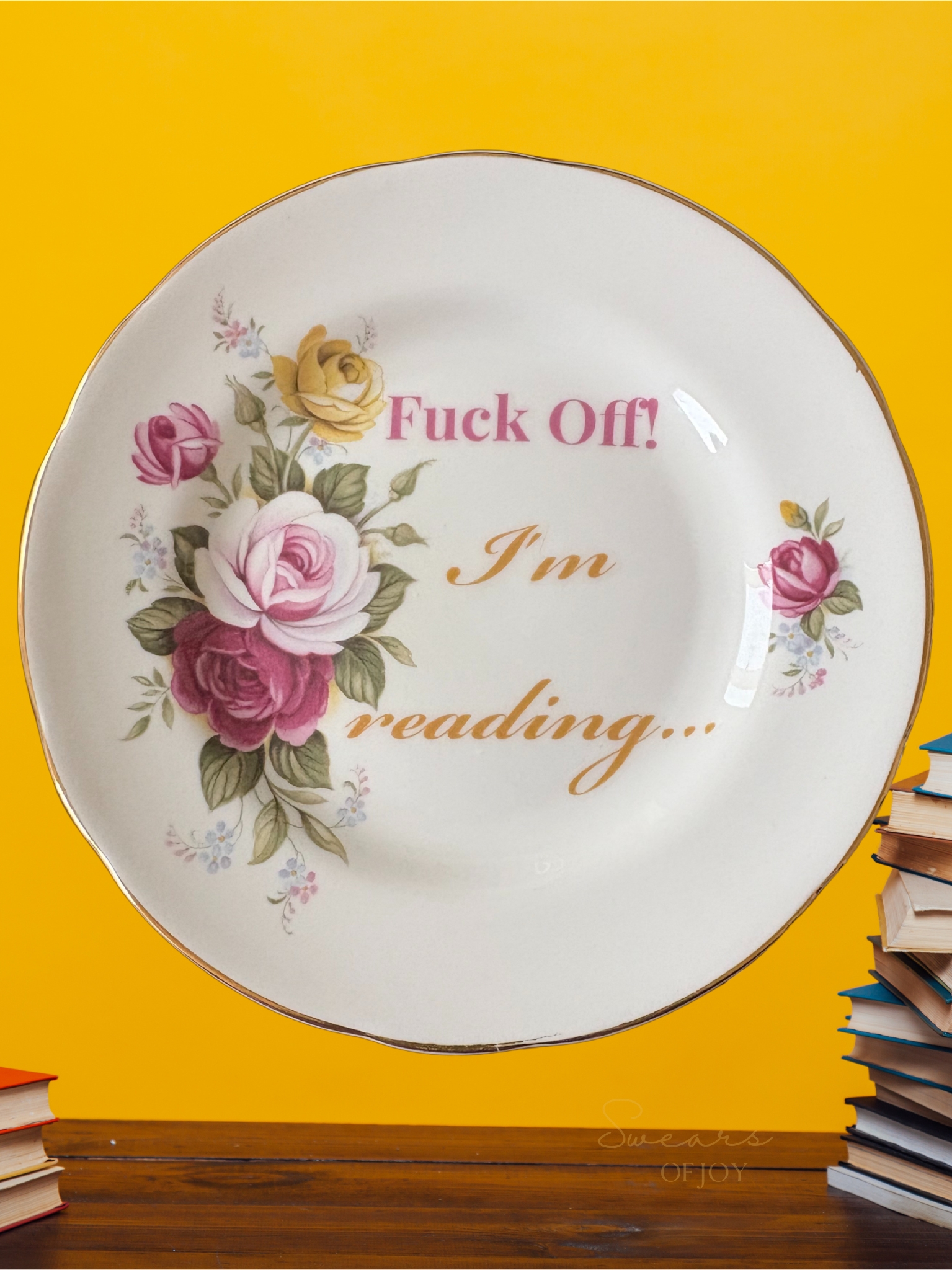 Fuck off! I'm Reading...- Vintage China Plate