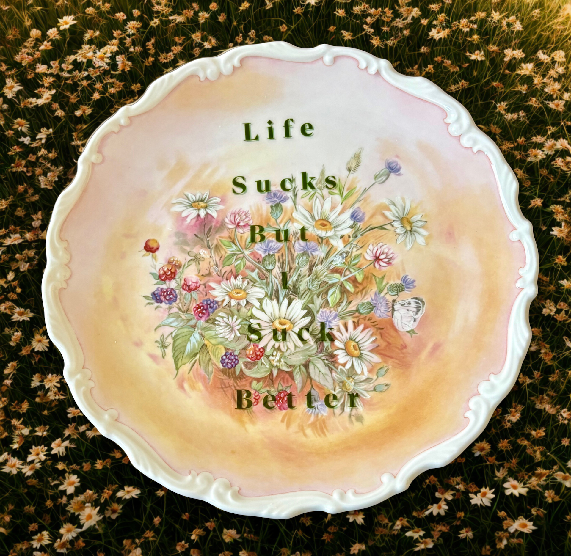 Life Sucks - Vintage Picture Plate