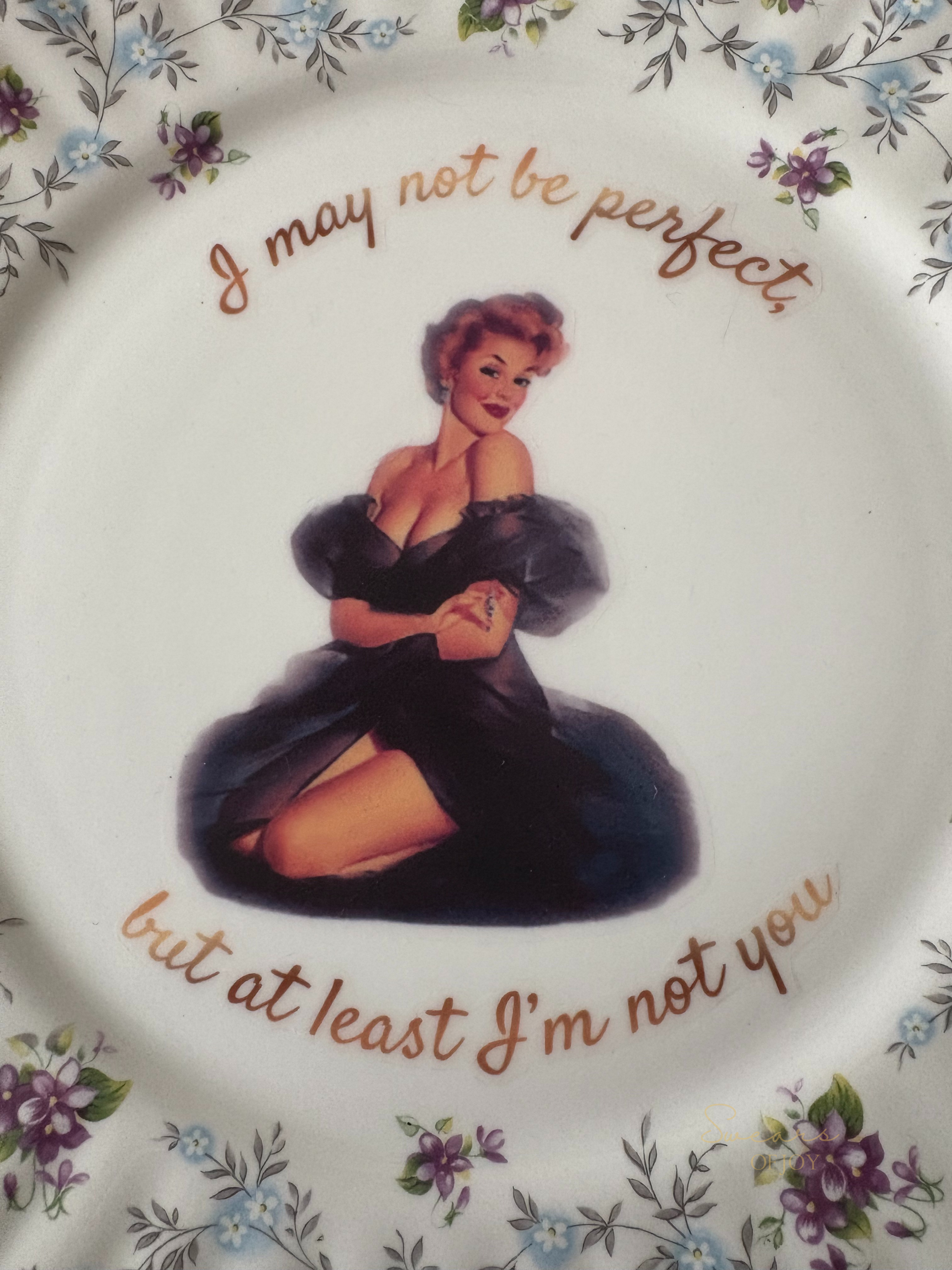 I may not be perfect - Vintage Picture Plate