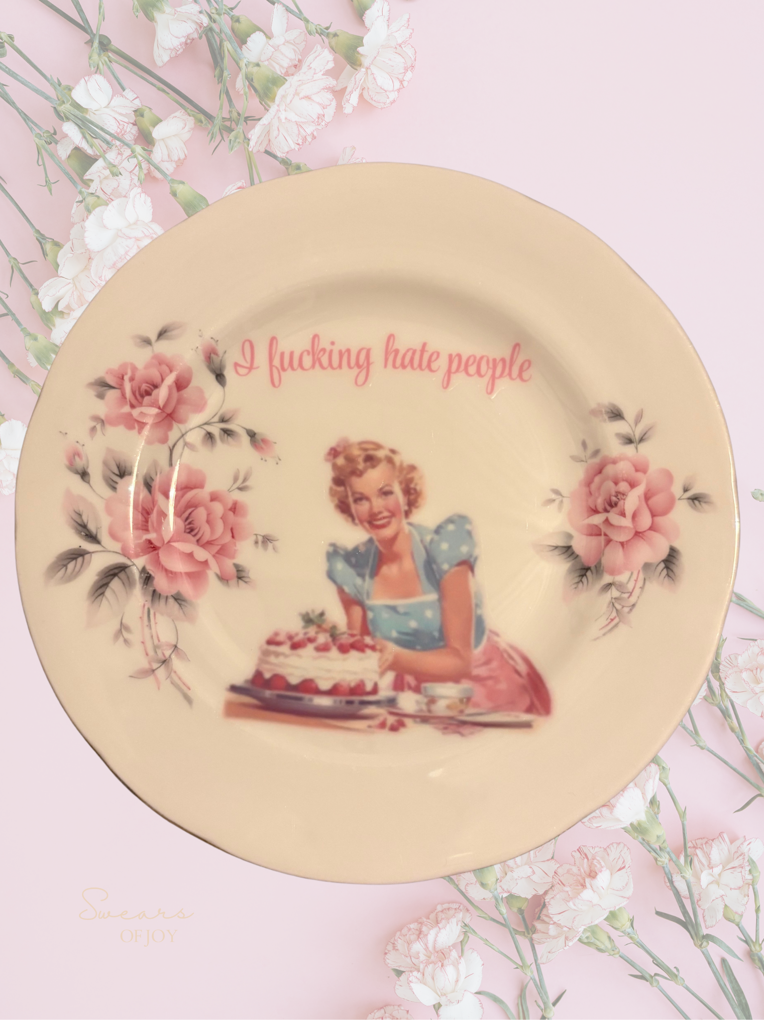 I fucking hate people -  Vintage Plate