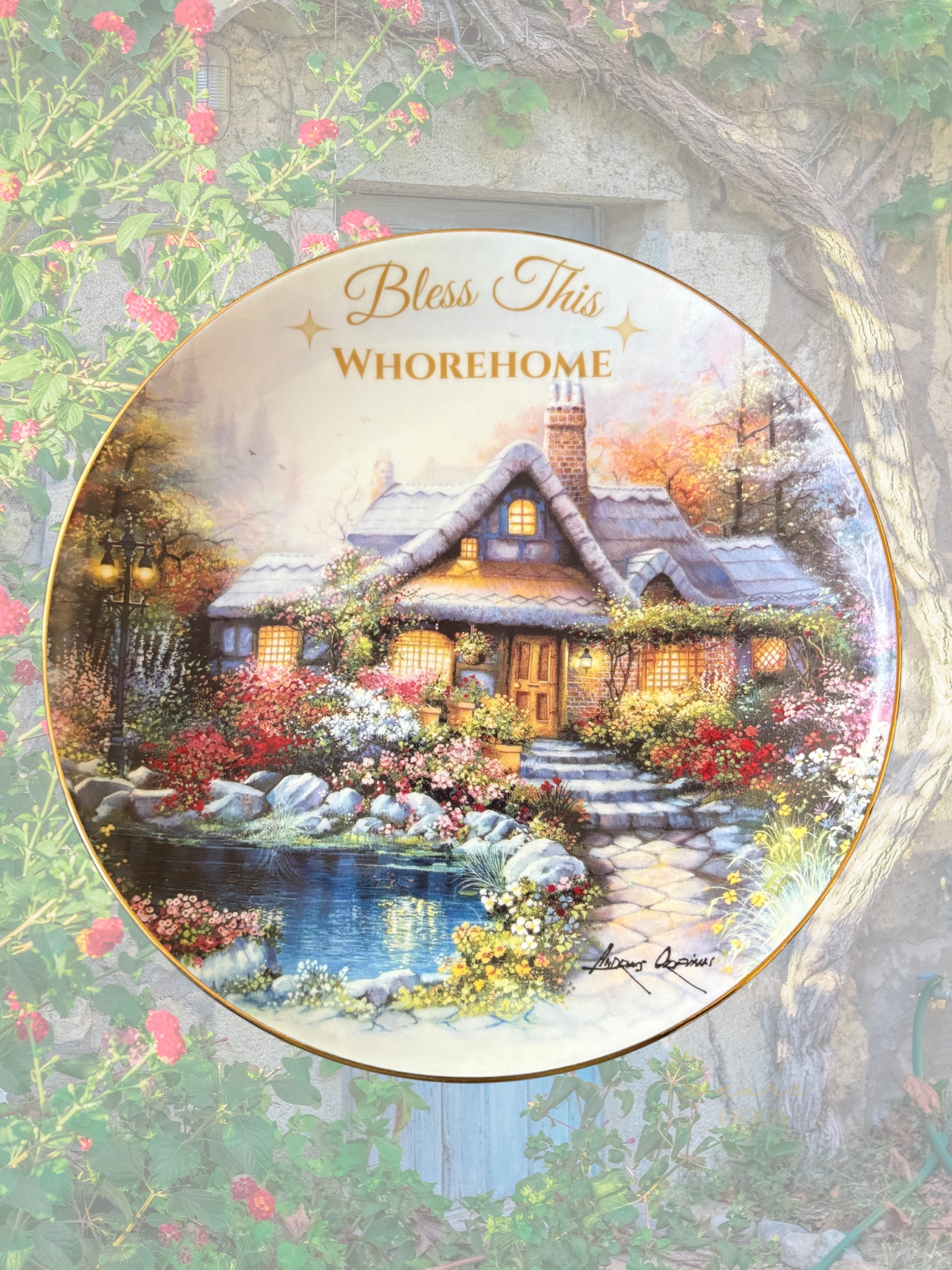 Bless This Whorehome - Vintage Picture Plate