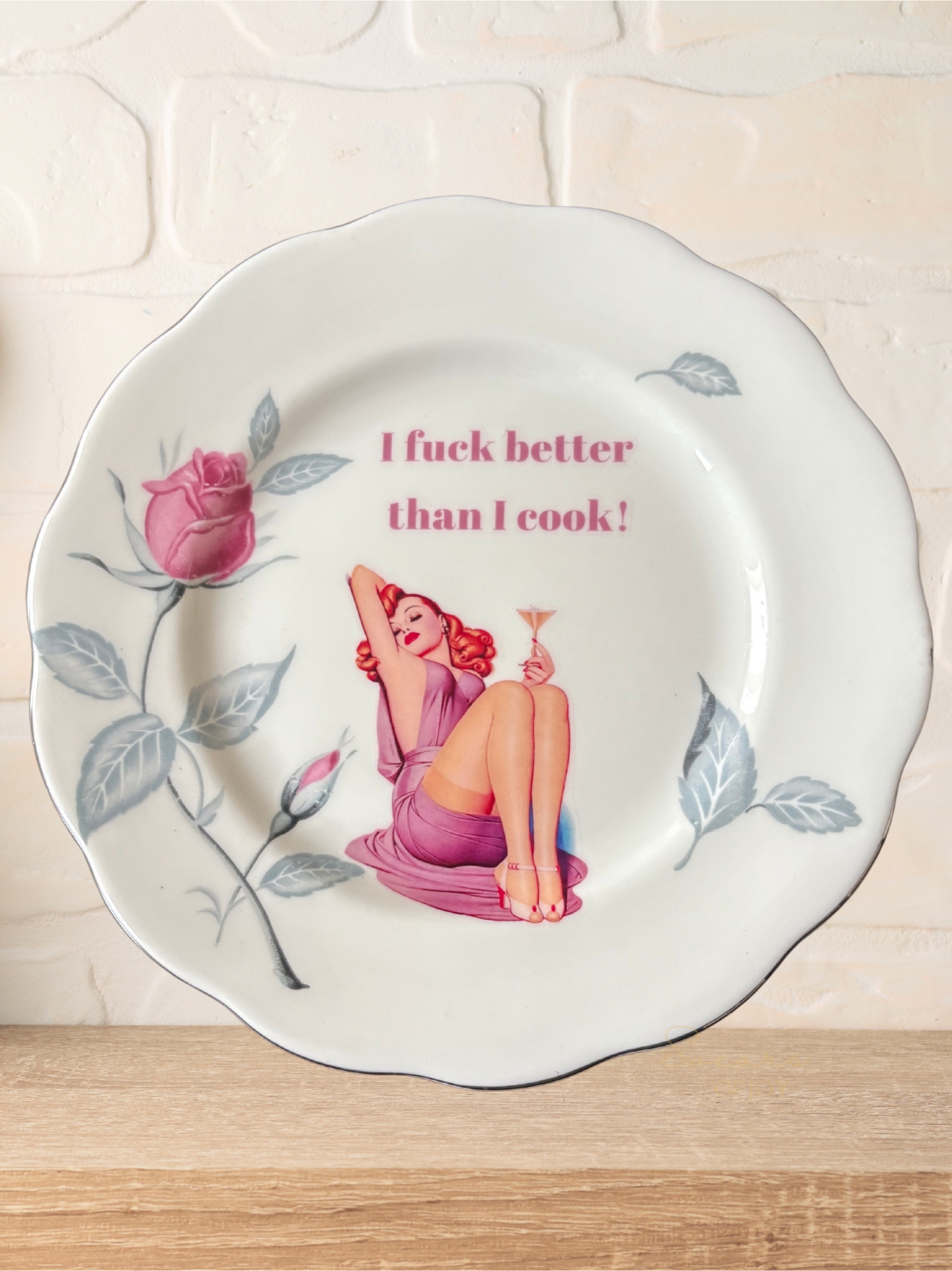 I fuck better than I cook - Vintage China Plate