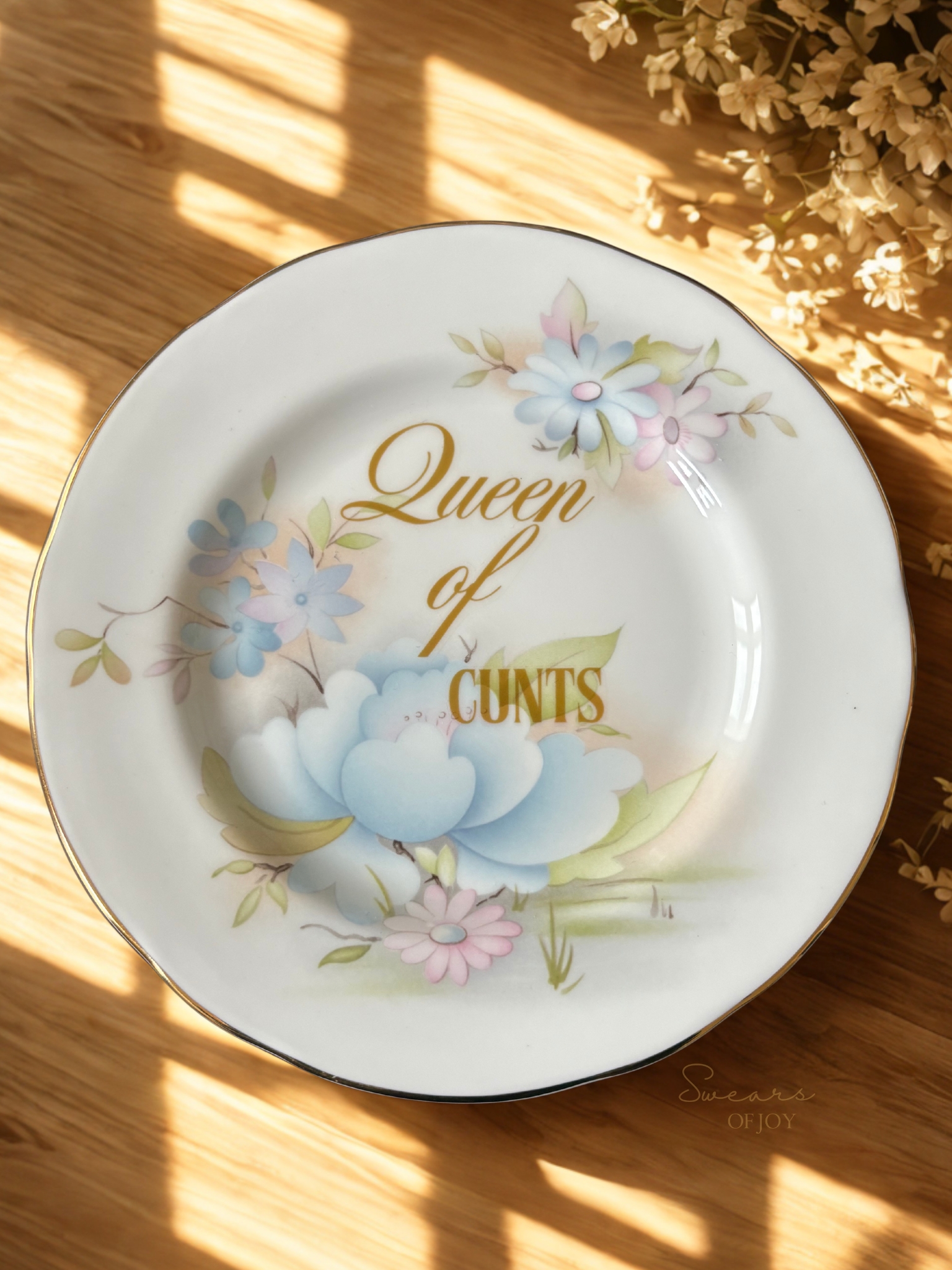Queen of Cunts - Vintage China Plate