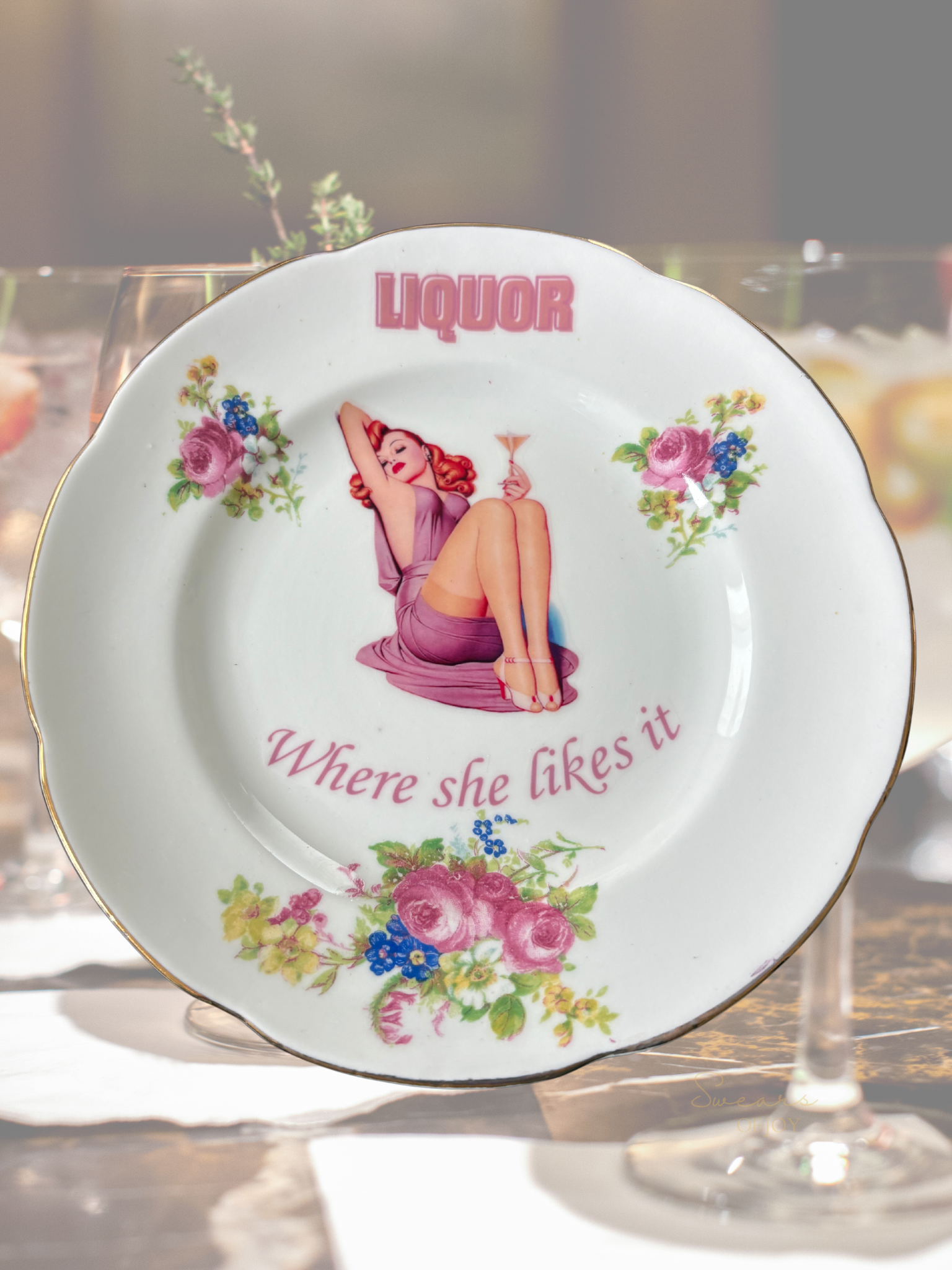 Liquor - Vintage China Plate