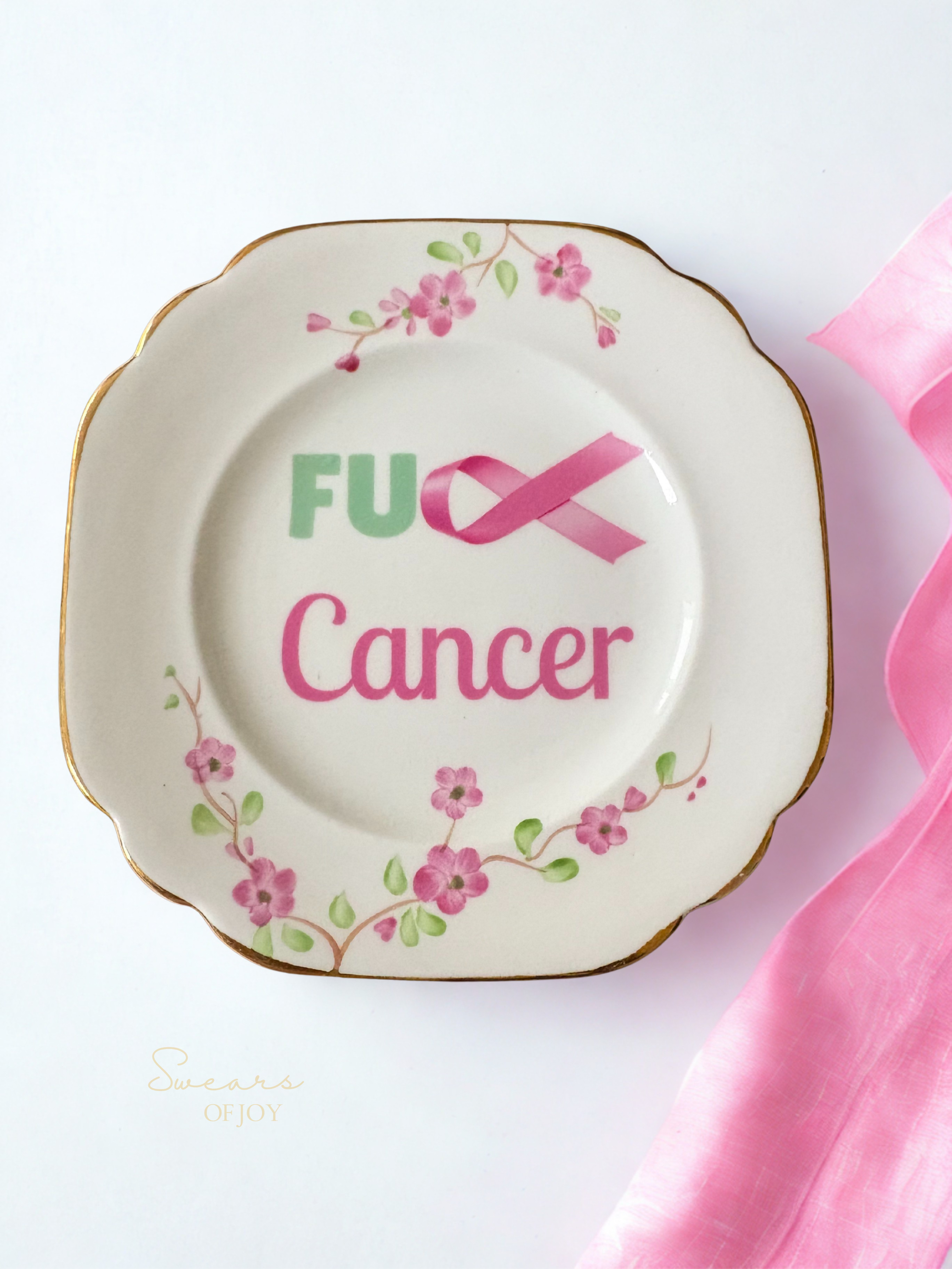 FU Cancer - Vintage China Plate