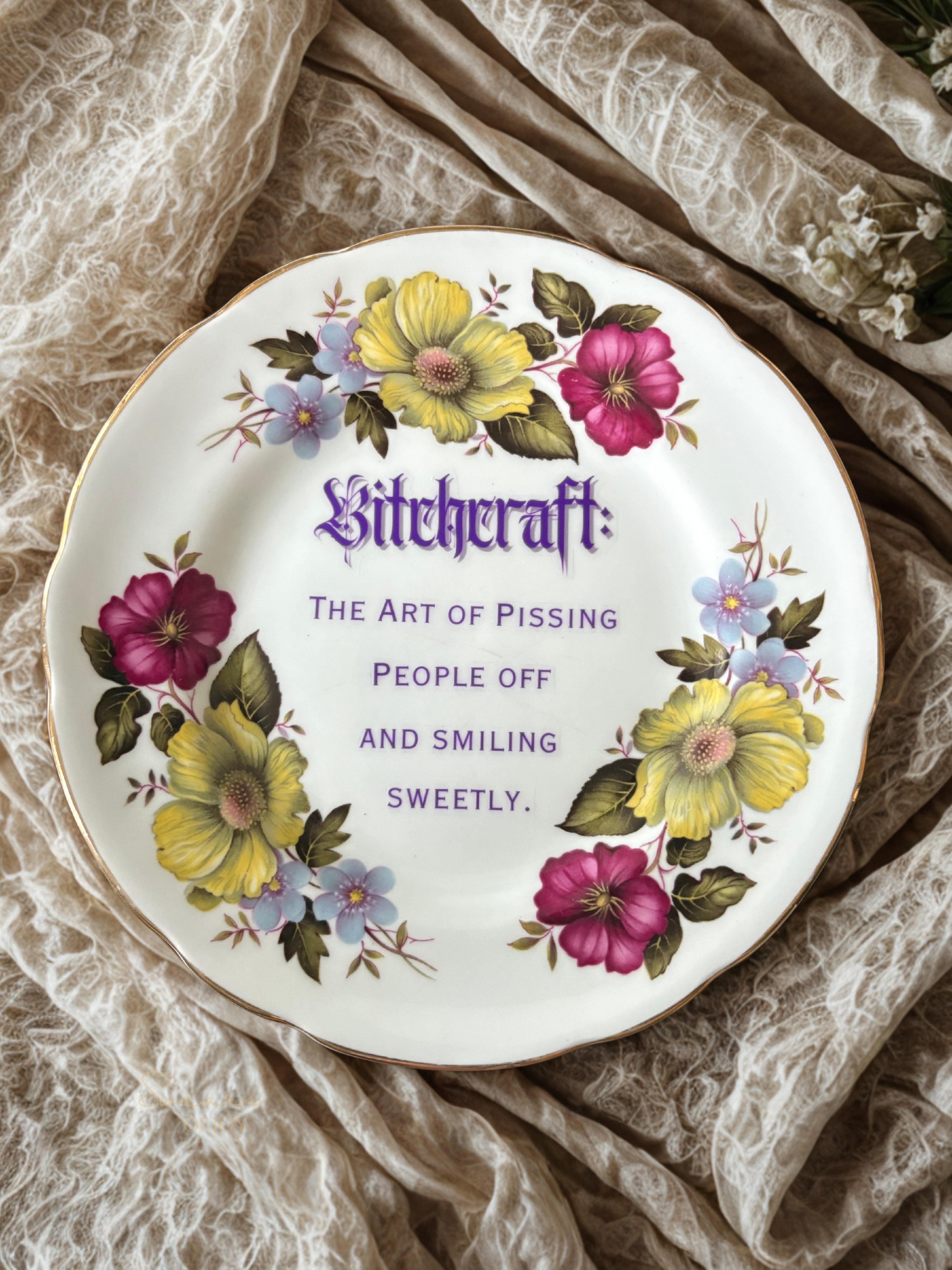 Bitchcraft - Vintage China Plate