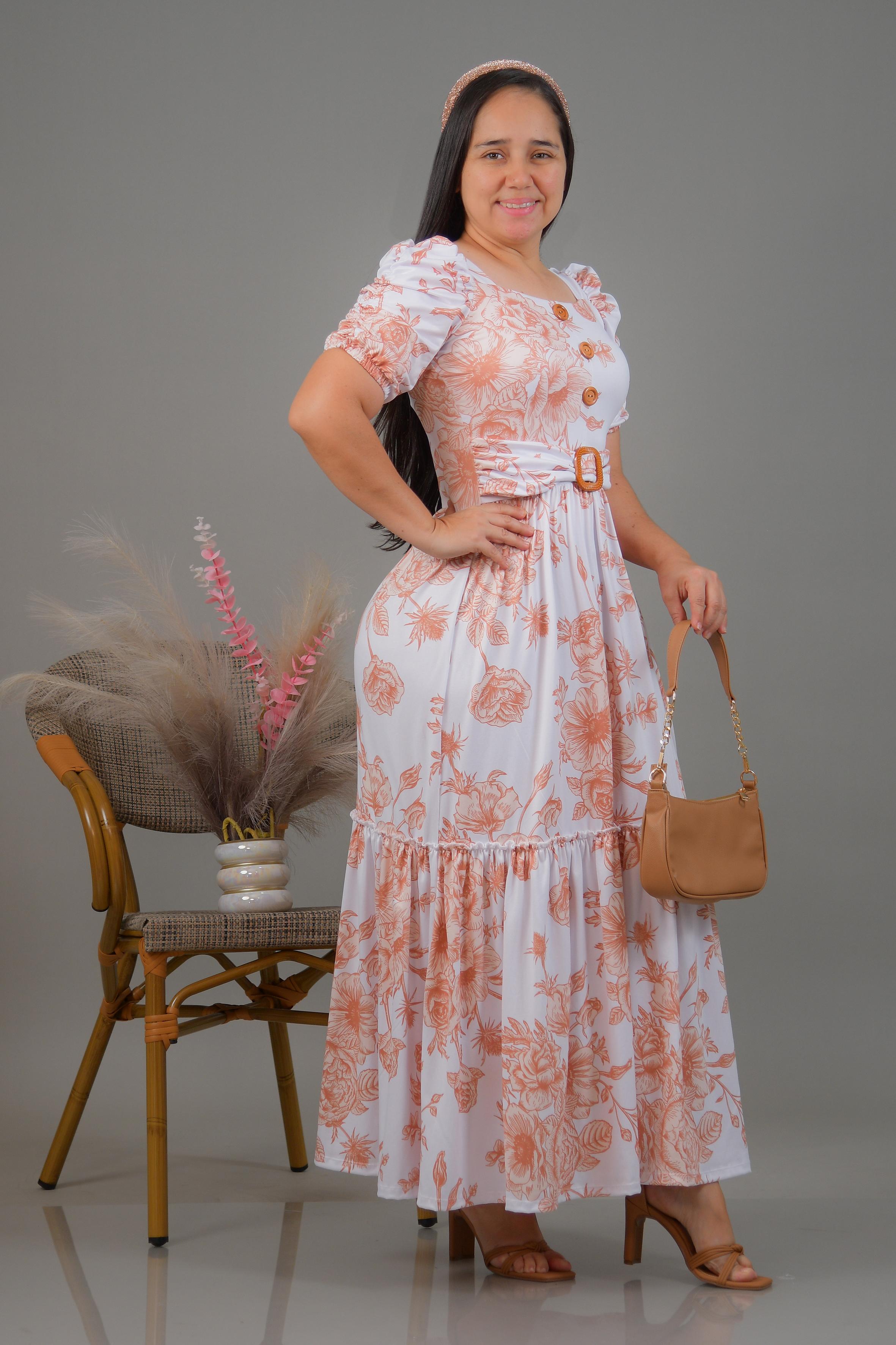 Ref 043 Vestido largo estampado