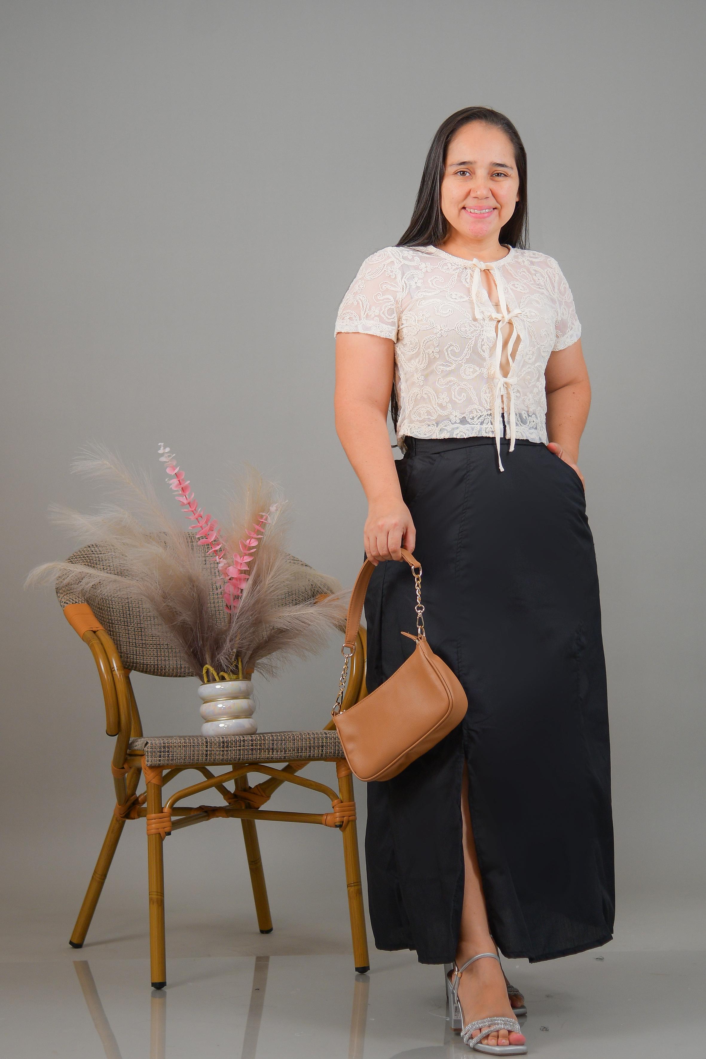 Ref 048 Falda larga elegante unicolor