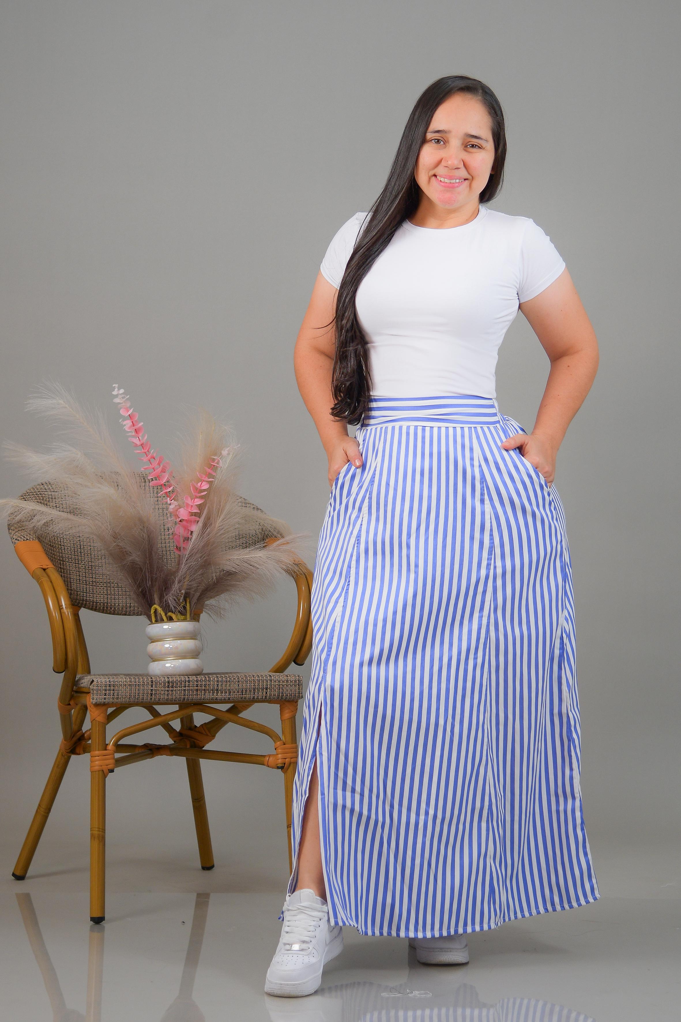 Ref 048 Falda larga de rayas