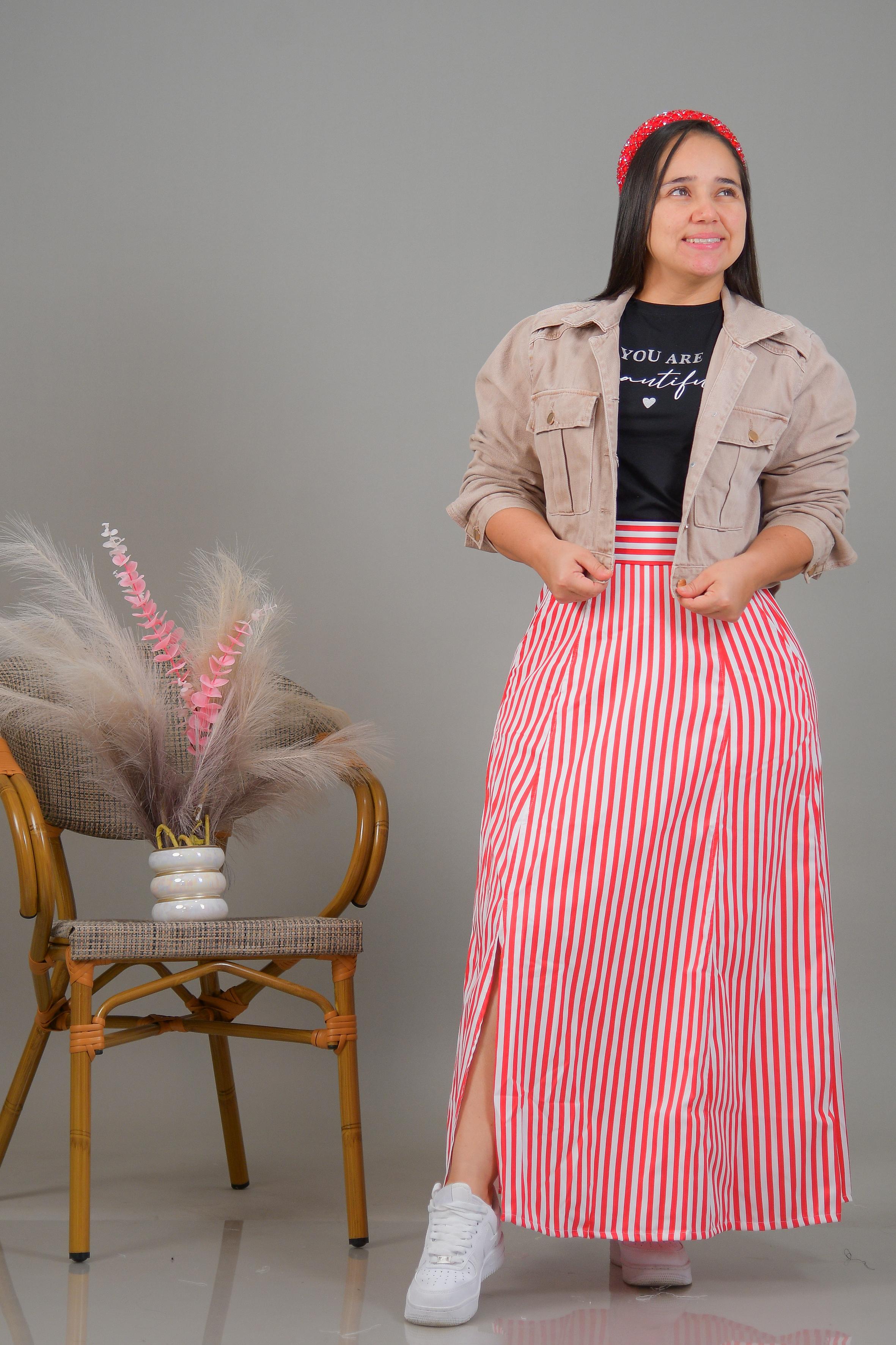 Ref 048 Falda larga de rayas