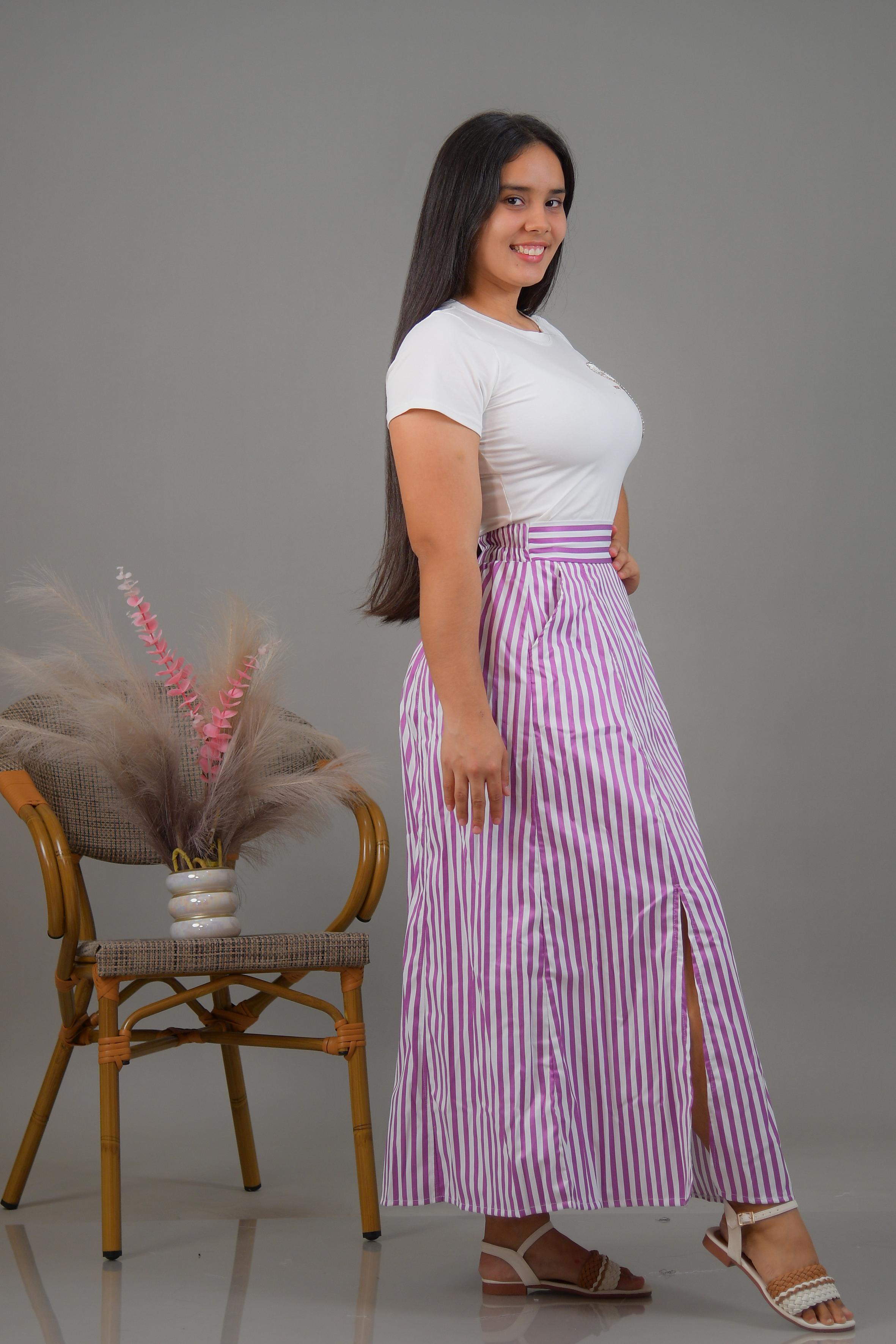 Ref 048 Falda larga de rayas