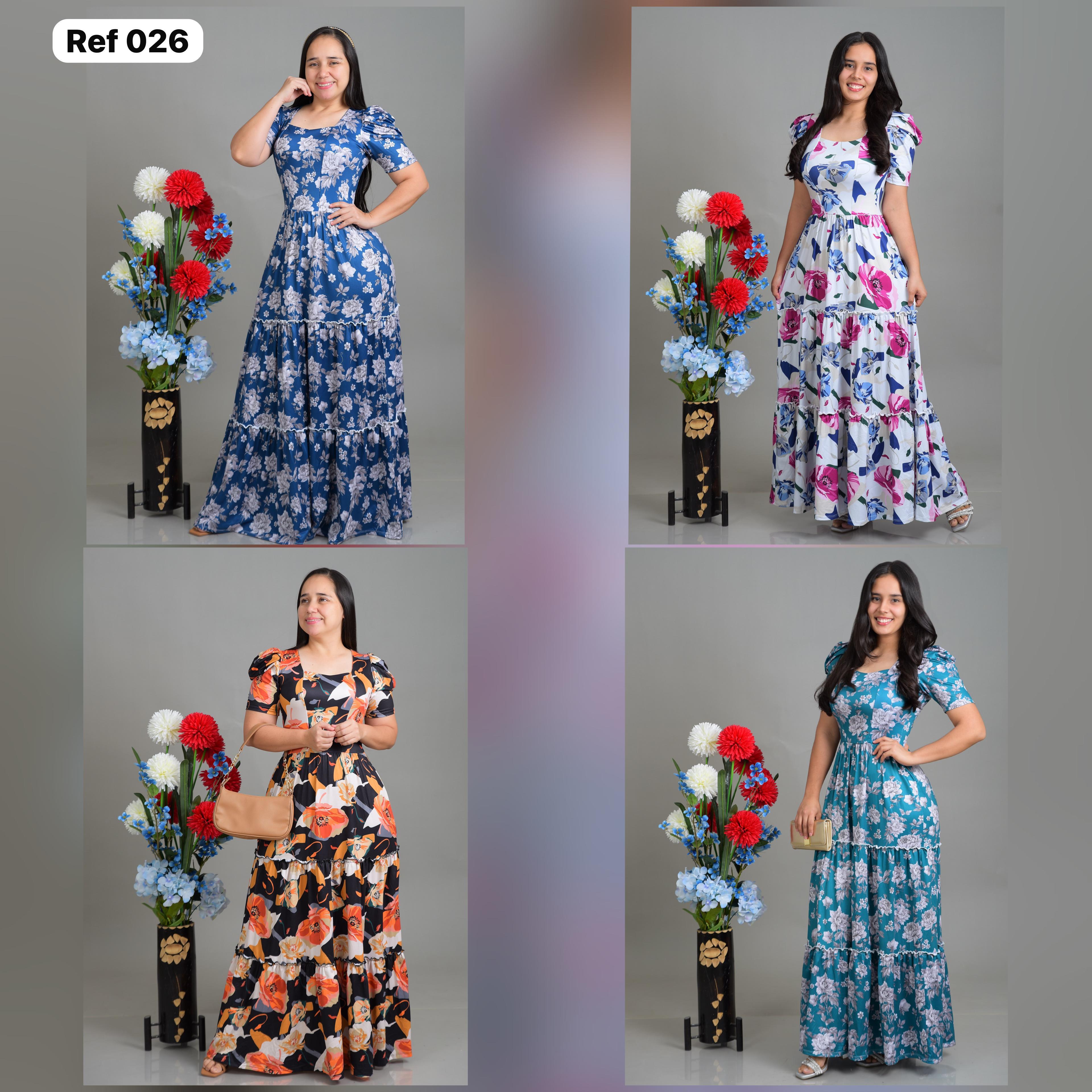 Ref 026 Vestido largo estampado
