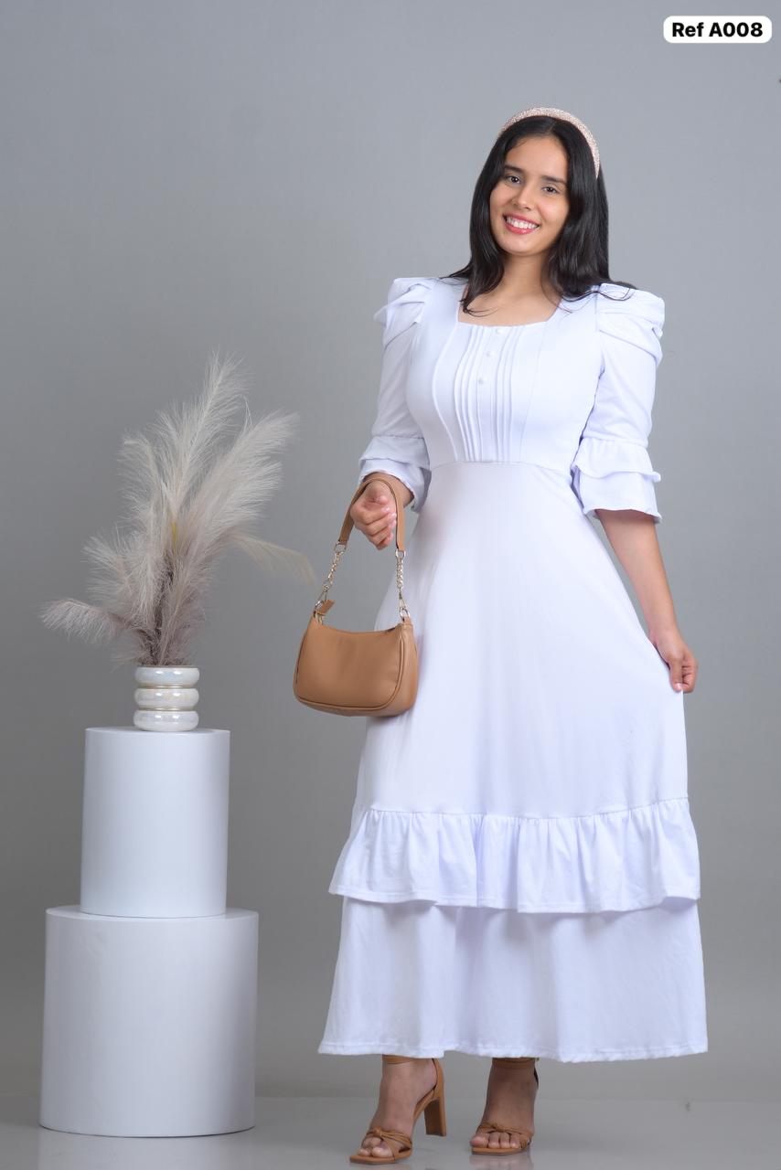Ref A008 Vestido largo Unicolor